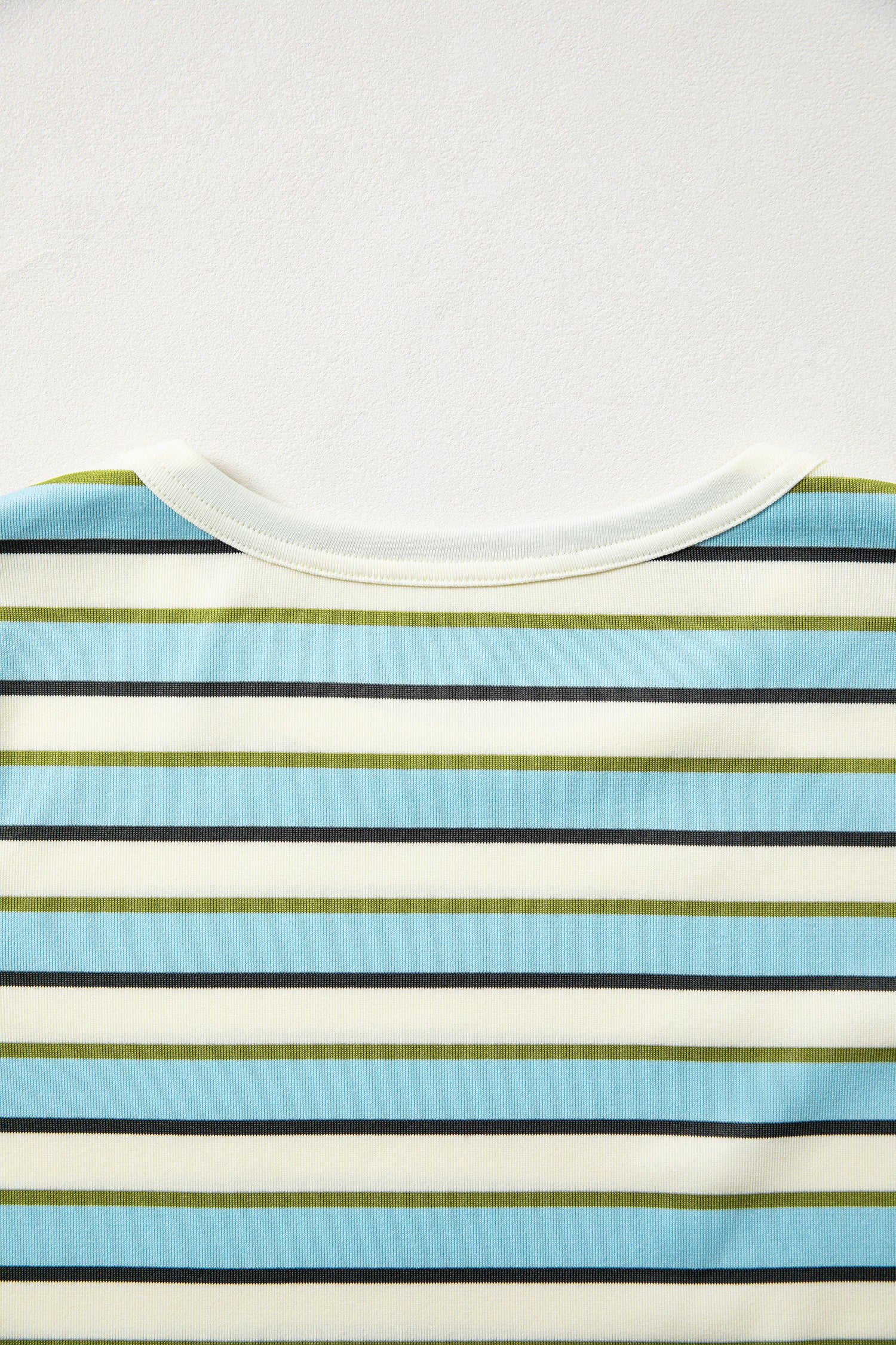 Multicolour Striped Round Neck Ribbed Knit Long Sleeve Top-Tops/Long Sleeve Tops-[Adult]-[Female]-2022 Online Blue Zone Planet