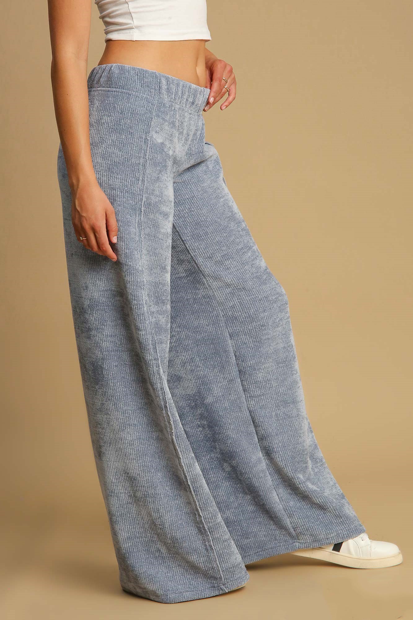 Blue Zone Planet | Umgee Elastic Waist Wide Leg Pants-BOTTOM SIZES SMALL MEDIUM LARGE-[Adult]-[Female]-2022 Online Blue Zone Planet