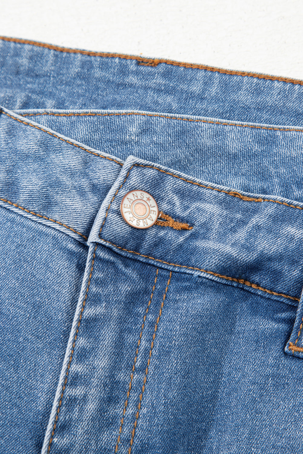 Blue Mid Rise Asymmetrical Waist Wide Leg Jeans-Bottoms/Jeans-[Adult]-[Female]-2022 Online Blue Zone Planet