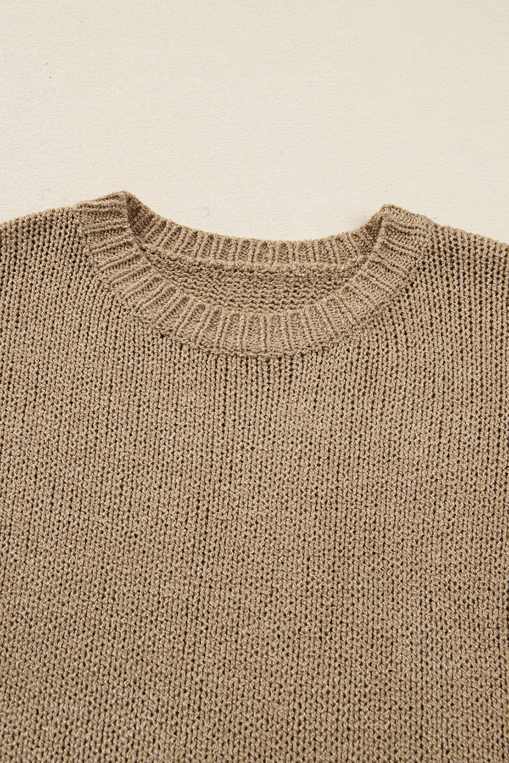 Pale Khaki Oversize Drop Shoulder Slouchy Sweater Dress-TOPS / DRESSES-[Adult]-[Female]-2022 Online Blue Zone Planet