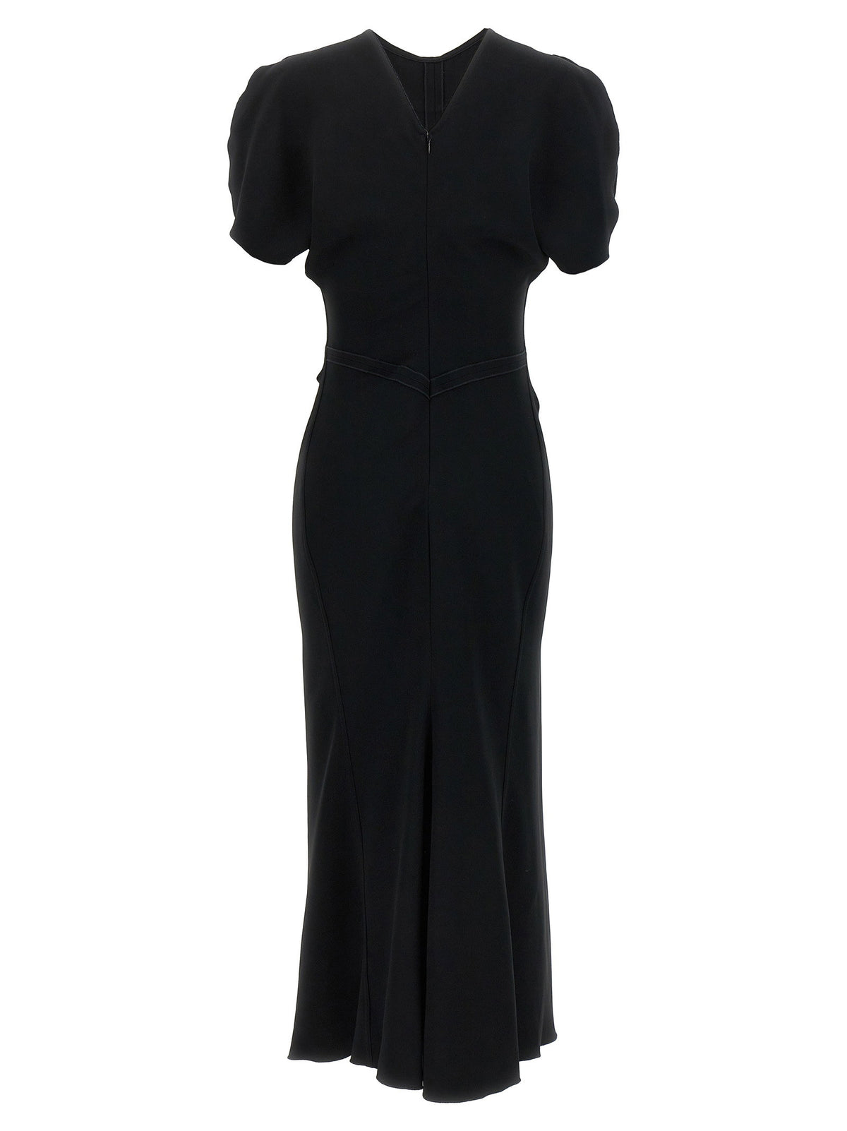 Victoria Beckham Gathered Waist Midi Dress-Dresses-[Adult]-[Female]-2022 Online Blue Zone Planet