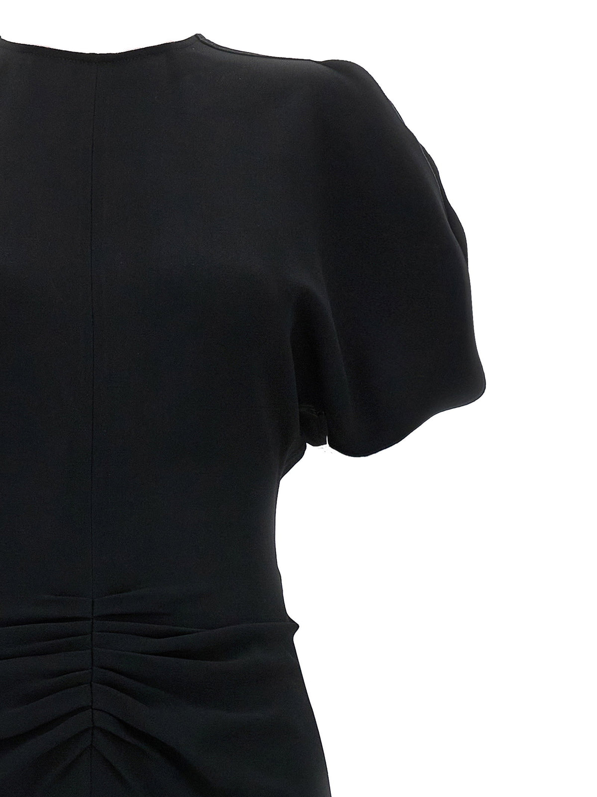 Victoria Beckham Gathered Waist Midi Dress-Dresses-[Adult]-[Female]-2022 Online Blue Zone Planet