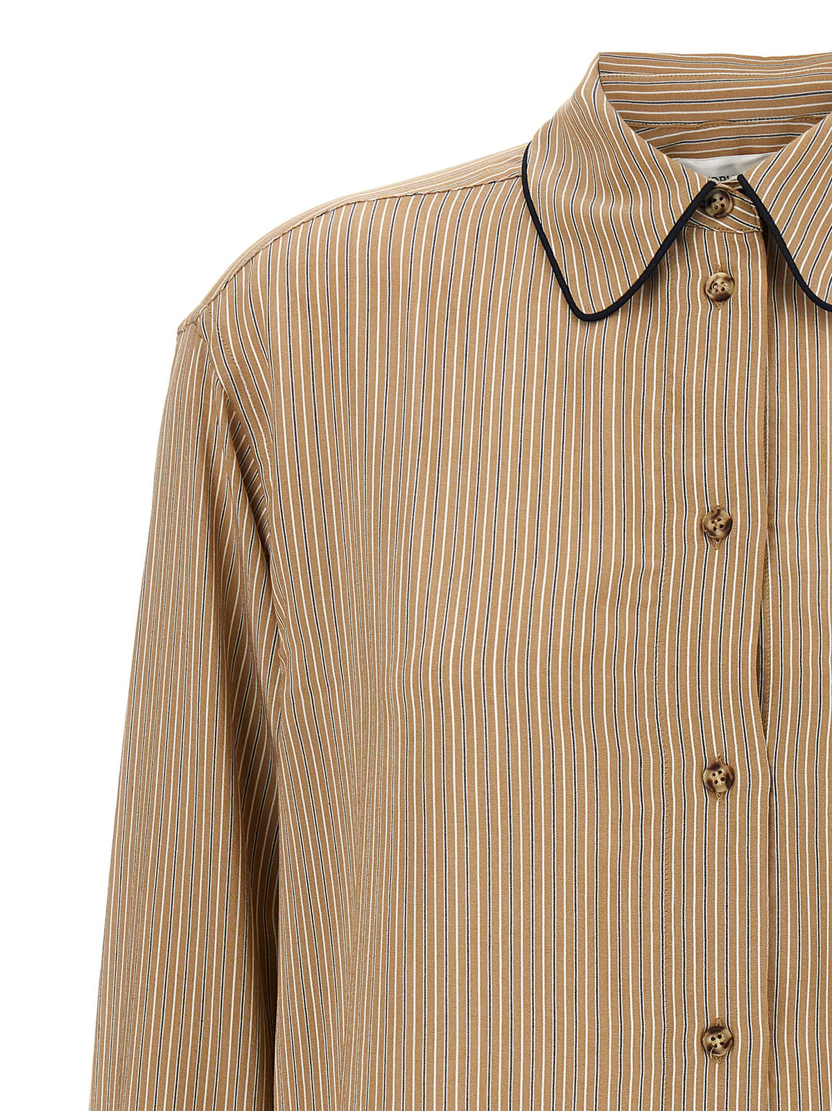 Victoria Beckham Piping Detail Pyjama Shirt-Shirts-[Adult]-[Female]-2022 Online Blue Zone Planet