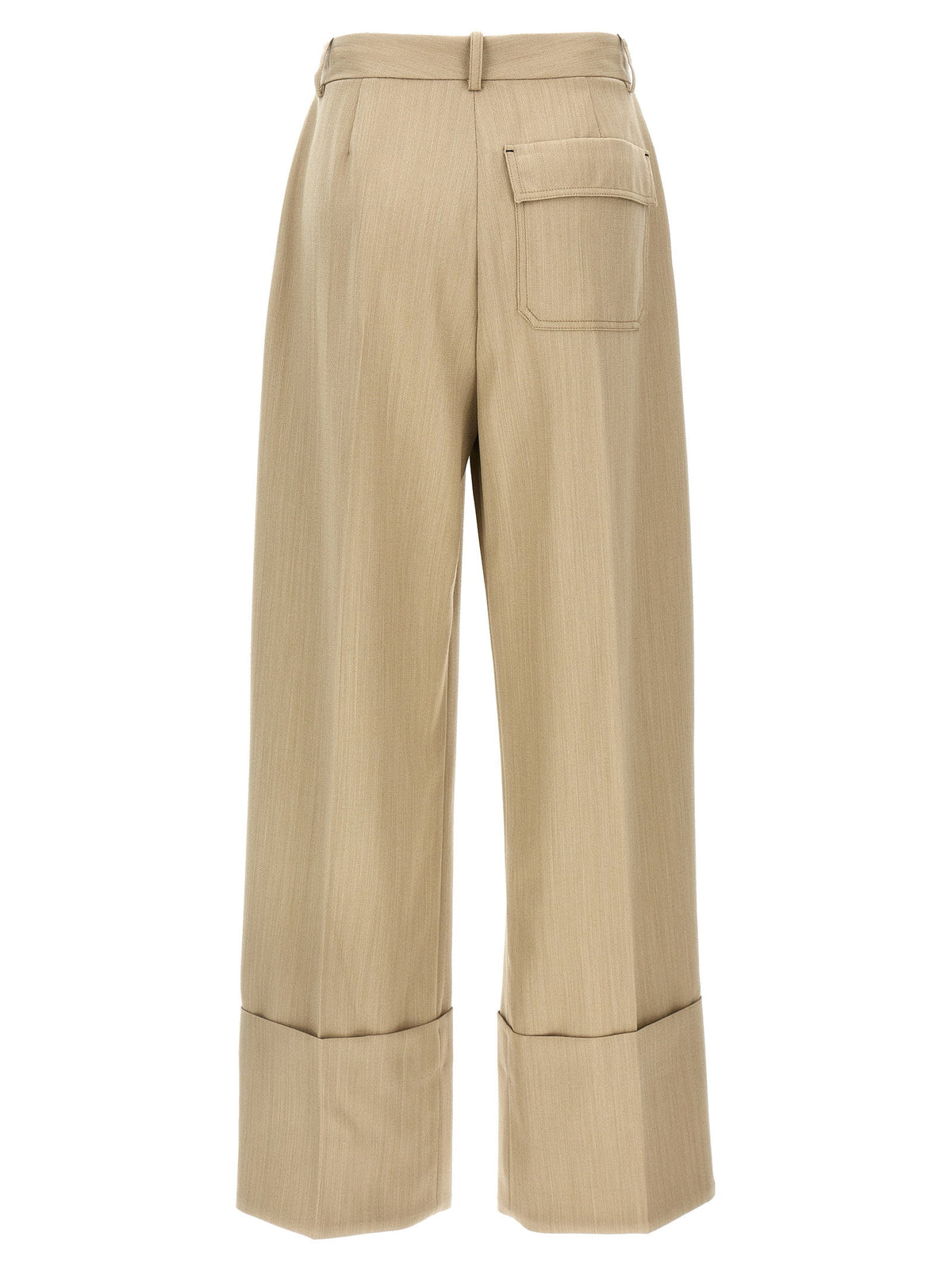 Victoria Beckham Maxi Turn-up Pants-Trousers-[Adult]-[Female]-2022 Online Blue Zone Planet