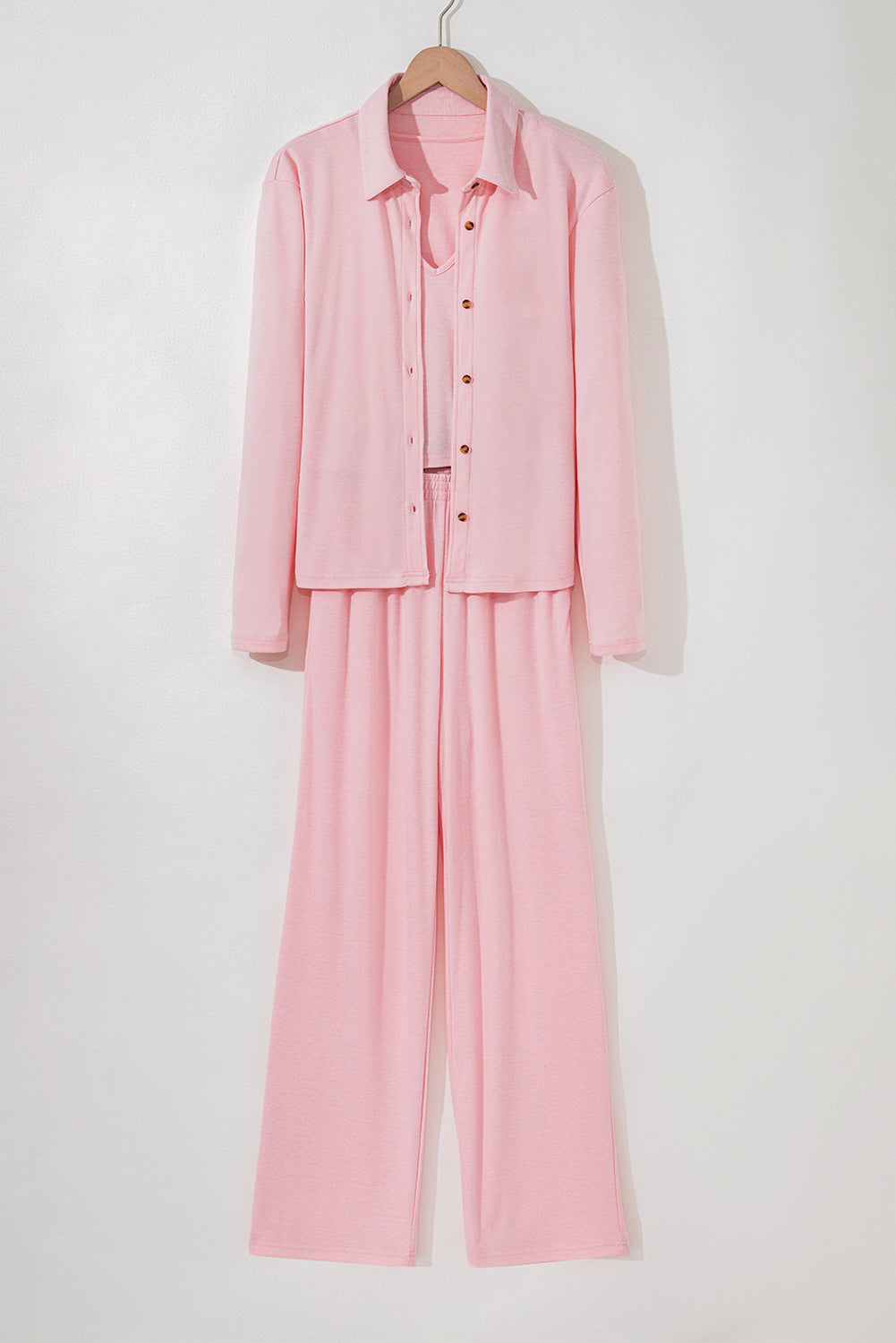 Light Pink 3-Piece Cozy Knit Lounge Set-Loungewear & Sleepwear/Loungewear-[Adult]-[Female]-2022 Online Blue Zone Planet