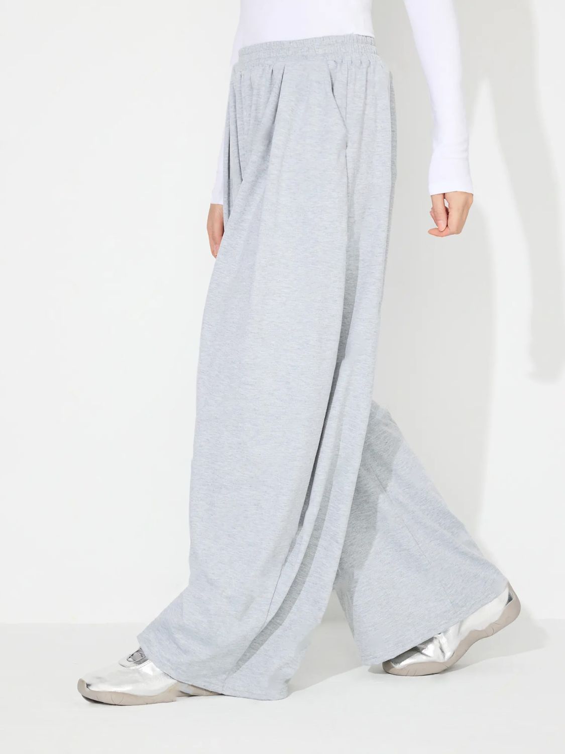 Blue Zone Planet | Elastic Waist Wide Leg Pants with Pockets-BOTTOMS SIZES SMALL MEDIUM LARGE-[Adult]-[Female]-2022 Online Blue Zone Planet