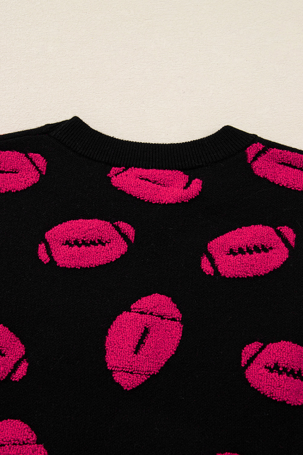 Black Rugby Print Casual Knit Short Sleeve Sweater-TOPS / DRESSES-[Adult]-[Female]-2022 Online Blue Zone Planet