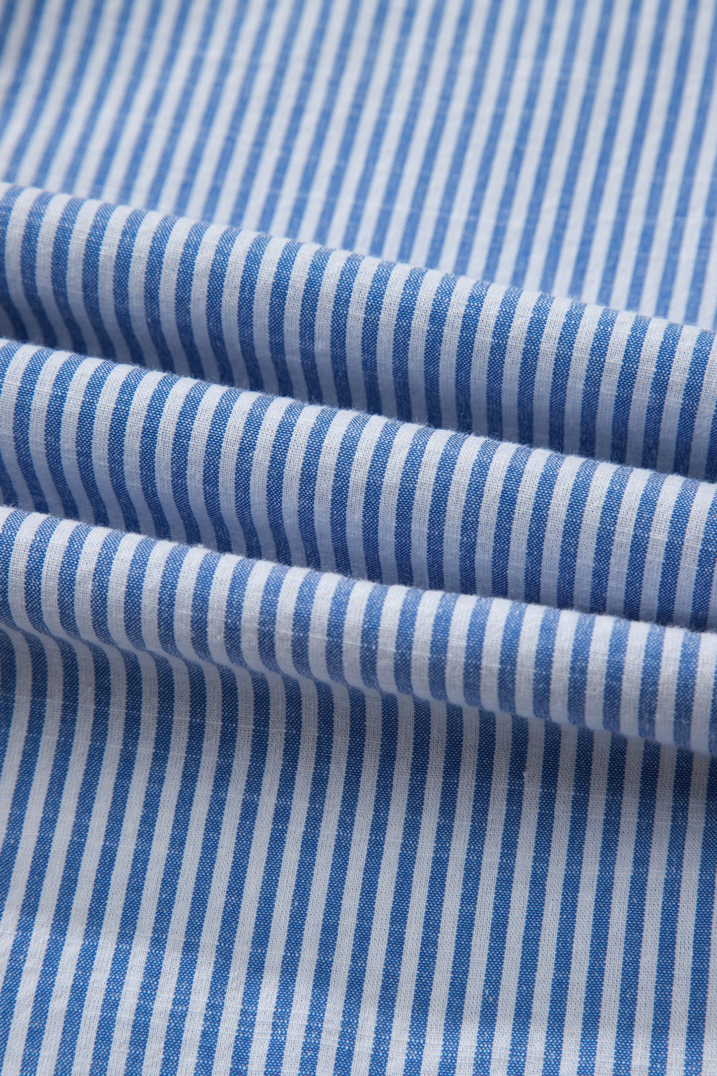 Sky Blue Stripe Contrast Frilled Leopard Trim Casual Long Sleeve Shirt-Tops/Blouses & Shirts-[Adult]-[Female]-2022 Online Blue Zone Planet