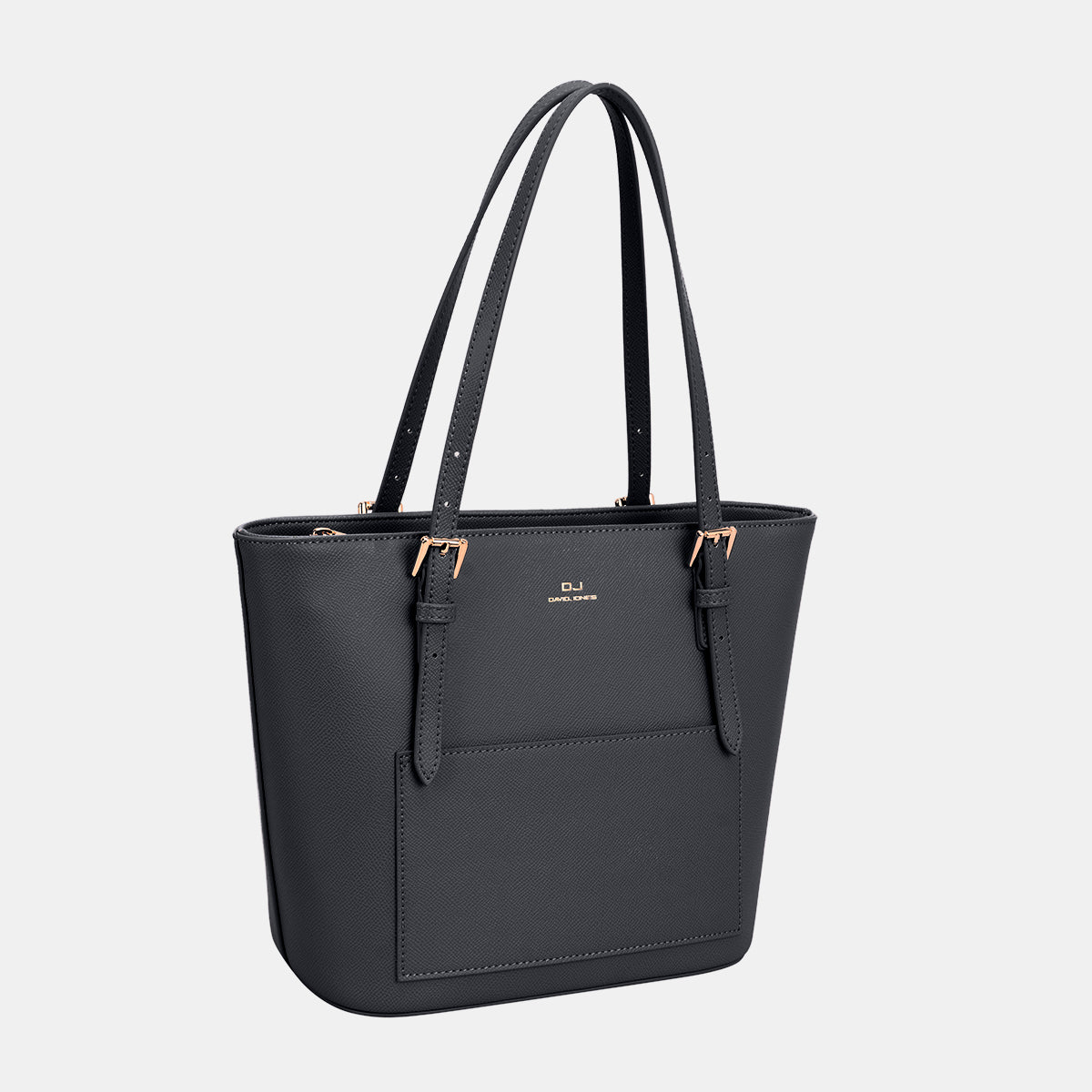 David Jones PU Leather Tote Bag-HANDBAGS-[Adult]-[Female]-Black-One Size-2022 Online Blue Zone Planet