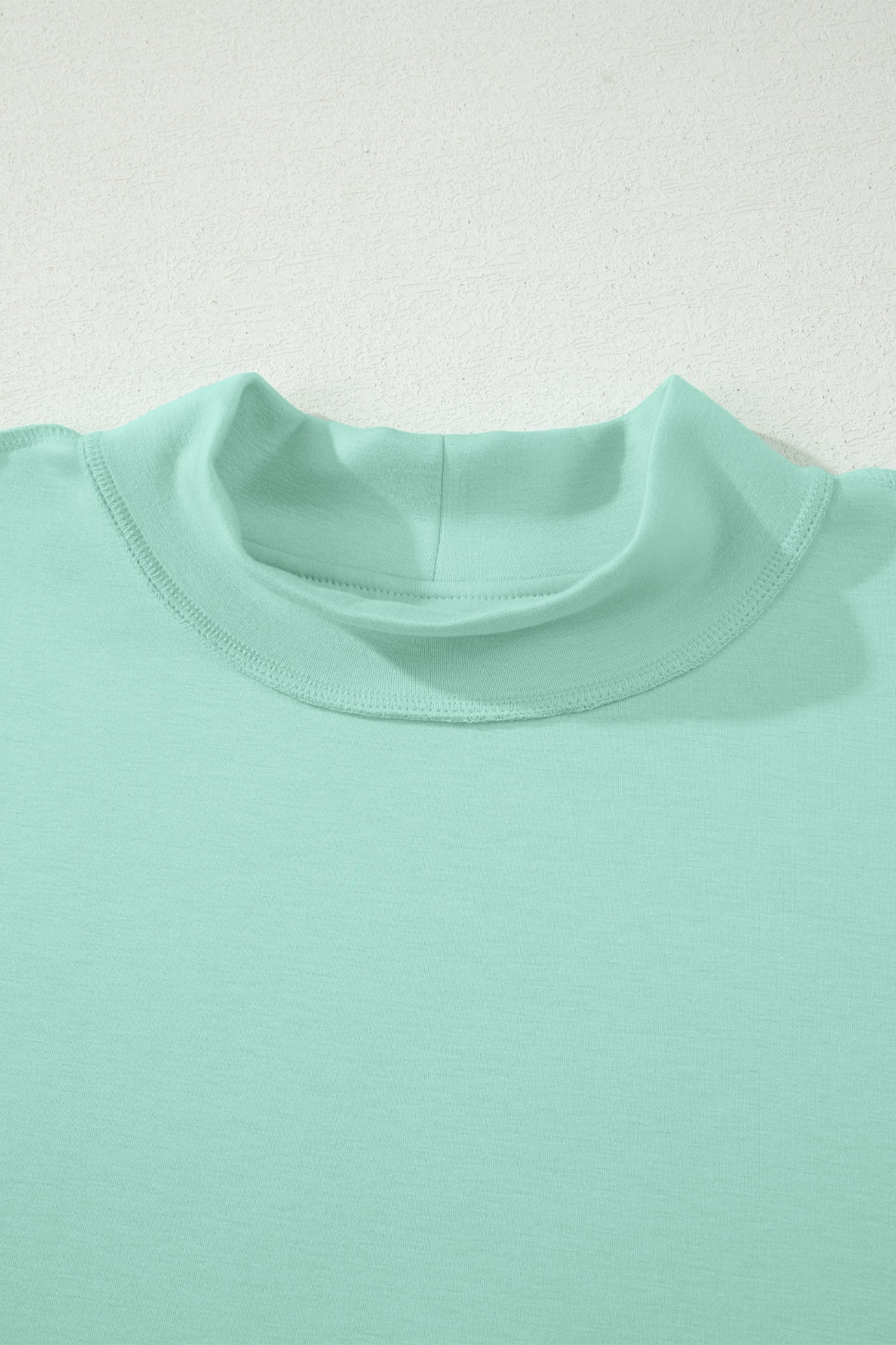 Light Pink Solid Color Exposed Seam Mock Neck Oversize Tee Casual Shorts 2pcs Outfit-Two Piece Sets/Short Sets-[Adult]-[Female]-2022 Online Blue Zone Planet