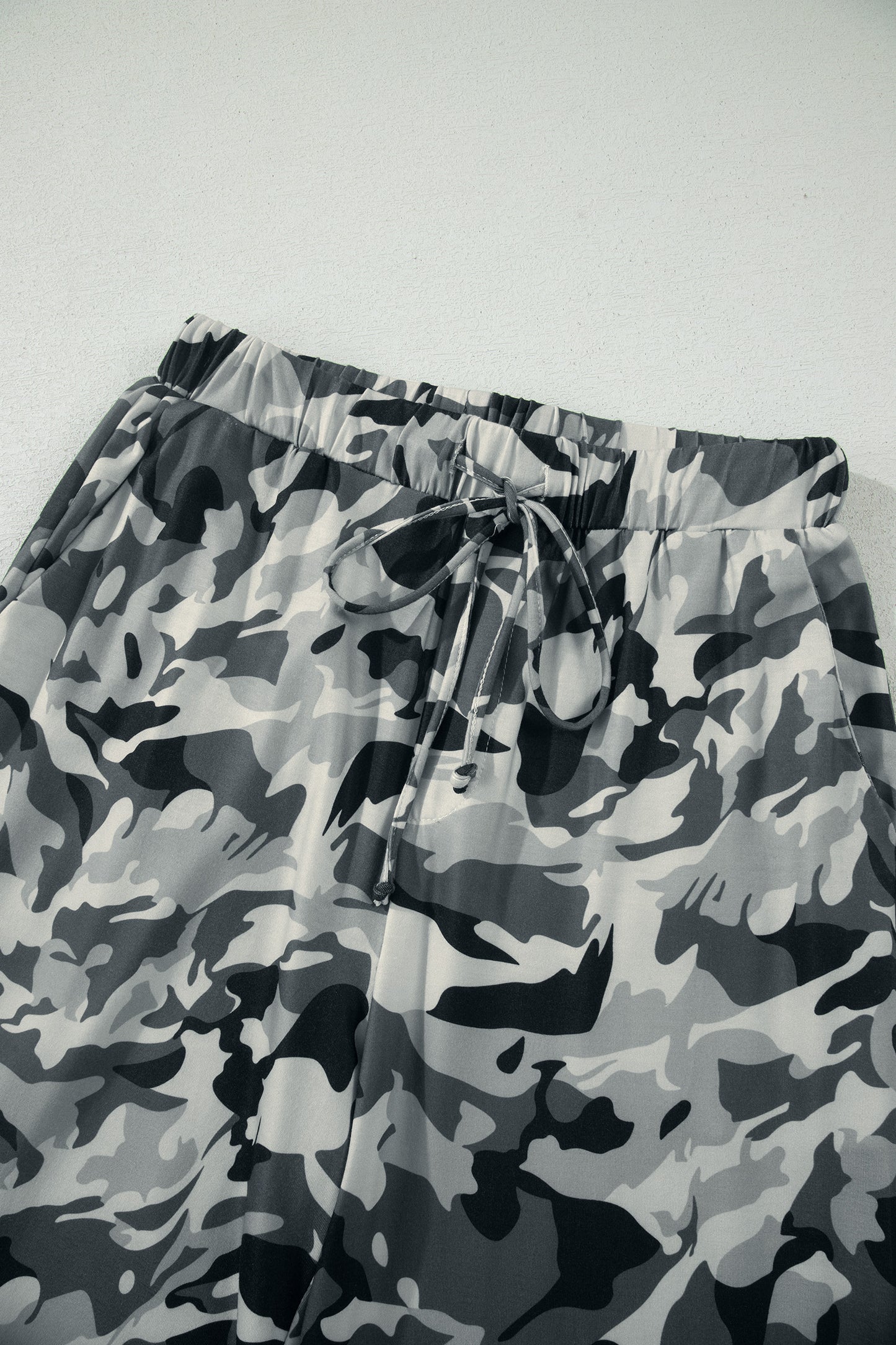 Green Camouflage Print Drawstring Casual Pants-Bottoms/Pants & Culotte-[Adult]-[Female]-2022 Online Blue Zone Planet
