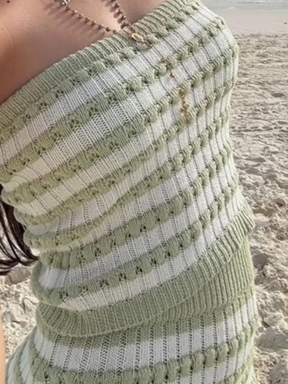 Contrast Striped Tube Top and Skirt Sweater Set-TOPS / DRESSES-[Adult]-[Female]-2022 Online Blue Zone Planet