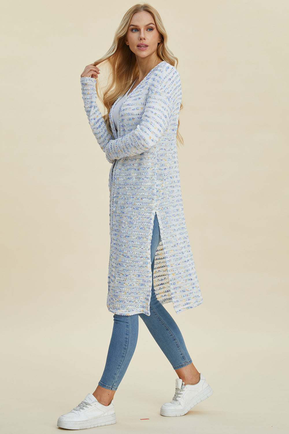 Blue Zone Planet | Double Take Full Size Open Front Longline Cardigan-TOPS / DRESSES-[Adult]-[Female]-2022 Online Blue Zone Planet