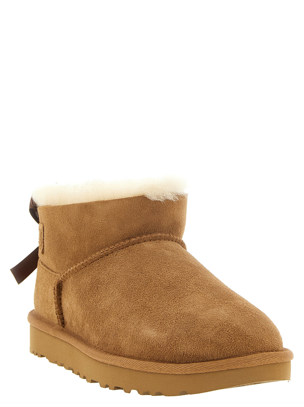 UGG Ultra Mini Bailey Bow Beige Ankle Boots