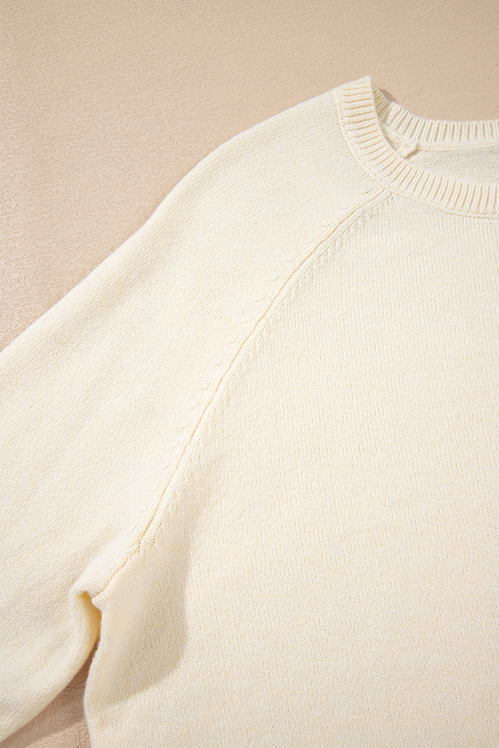 White Buttoned Bishop Sleeve Crew Neck Sweater-TOPS / DRESSES-[Adult]-[Female]-2022 Online Blue Zone Planet