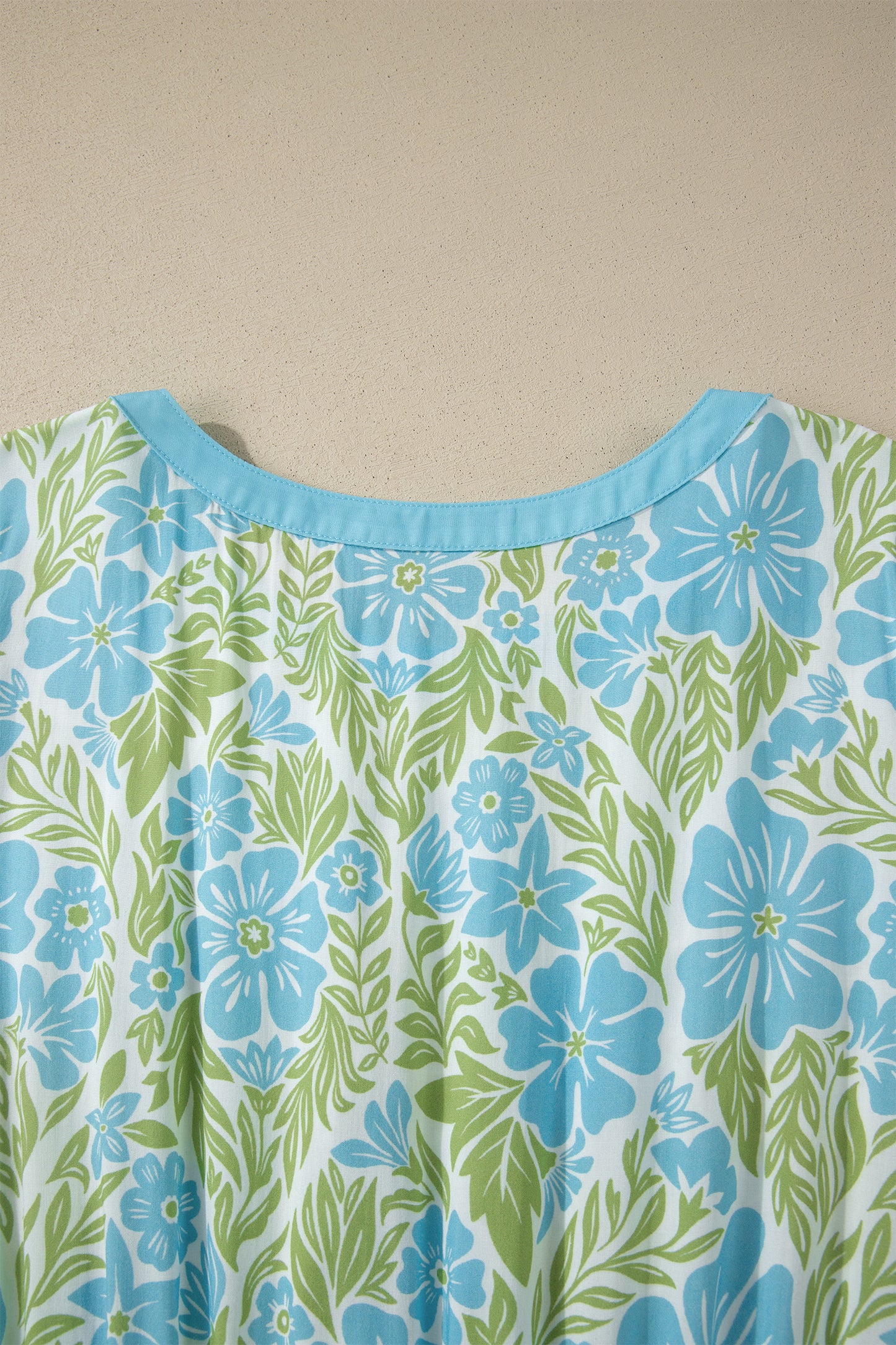 Sky Blue Floral Print High Waist Ruffle Short Sleeve Mini Dress-TOPS / DRESSES-[Adult]-[Female]-2022 Online Blue Zone Planet