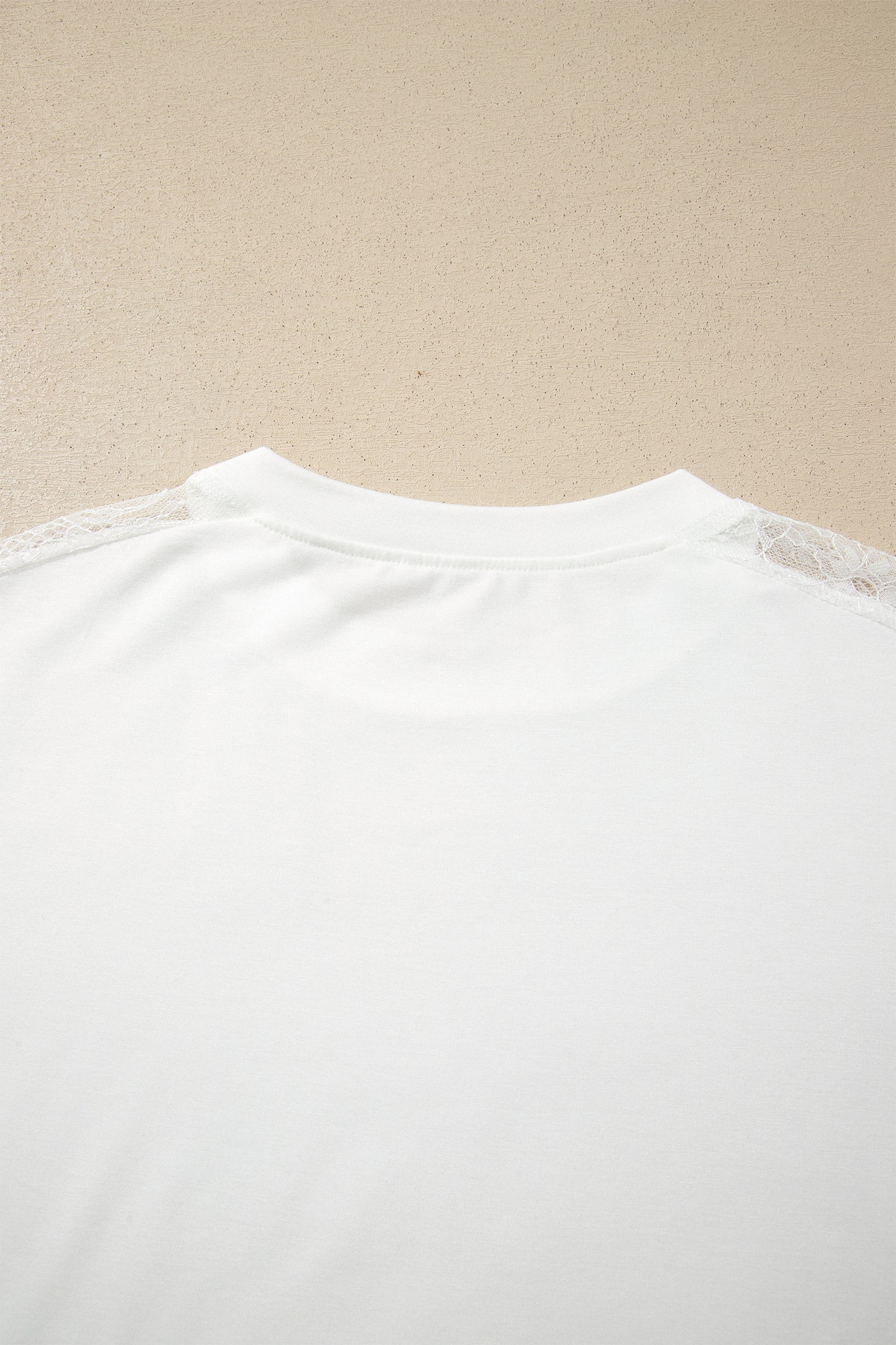 White Sheer Lace Splicing Long Sleeve Shift Top-Tops/Long Sleeve Tops-[Adult]-[Female]-2022 Online Blue Zone Planet