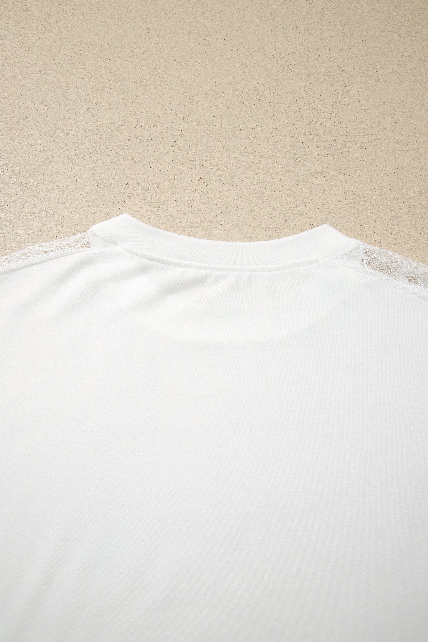 White Sheer Lace Splicing Long Sleeve Shift Top-Tops/Long Sleeve Tops-[Adult]-[Female]-2022 Online Blue Zone Planet