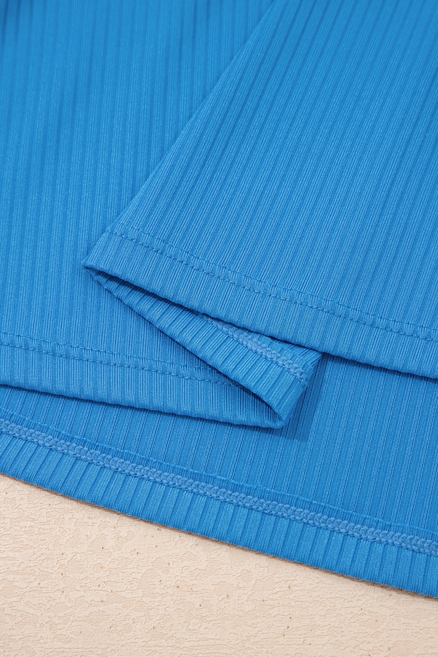 Dusk Blue Color Block Edge Ribbed Pocketed Lined Swim Dress-TOPS / DRESSES-[Adult]-[Female]-2022 Online Blue Zone Planet