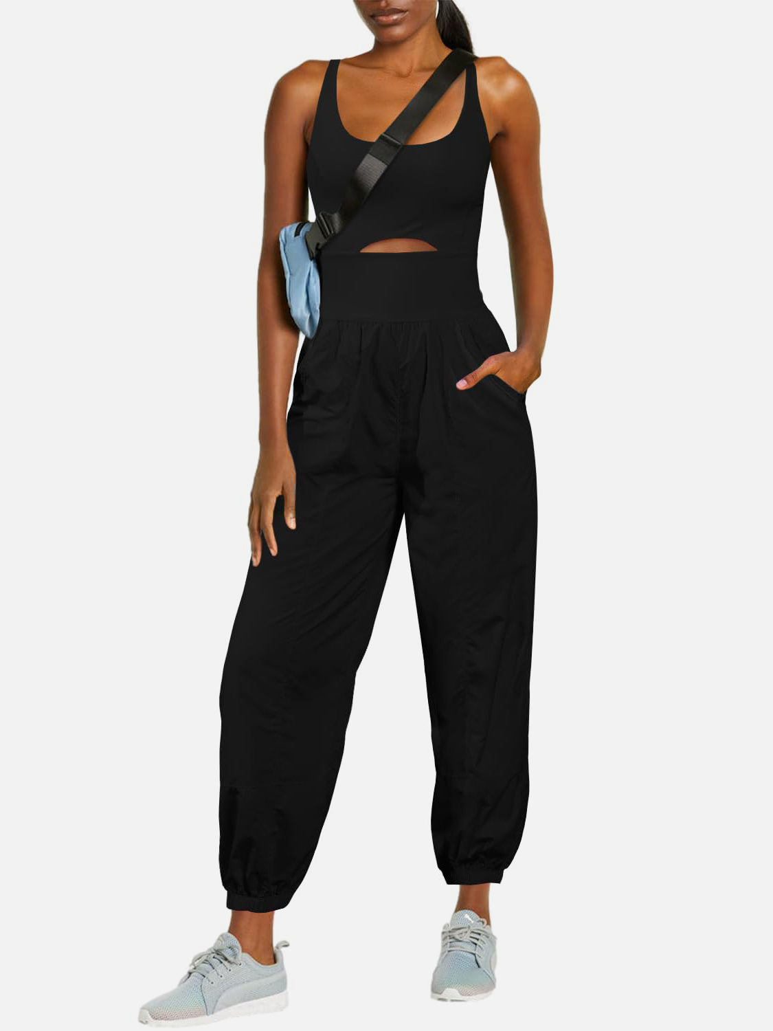 Cutout Scoop Neck Wide Strap Jumpsuit-TOPS / DRESSES-[Adult]-[Female]-2022 Online Blue Zone Planet