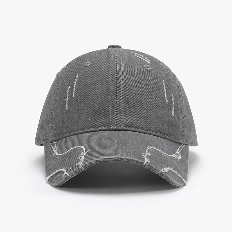 Blue Zone Planet | Raw Hem Adjustable Cap-HATS-[Adult]-[Female]-Dark Gray-One Size-2022 Online Blue Zone Planet