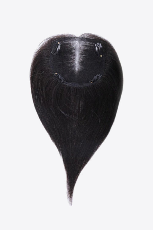 12" 9*14 Fully Hand Made Human Virgin Hair Topper in Black 150% Density BLUE ZONE PLANET