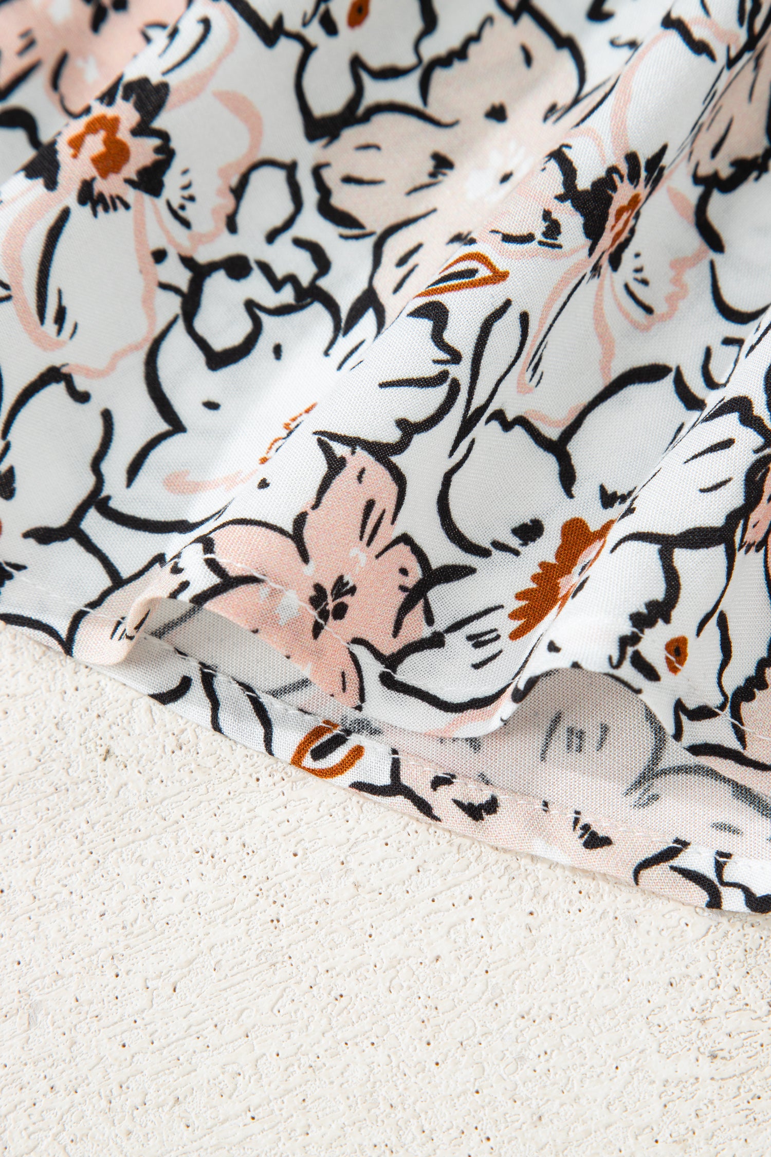 Khaki Bold Floral Print Frilled Puff Sleeve Button Down Shirt-Tops/Blouses & Shirts-[Adult]-[Female]-2022 Online Blue Zone Planet