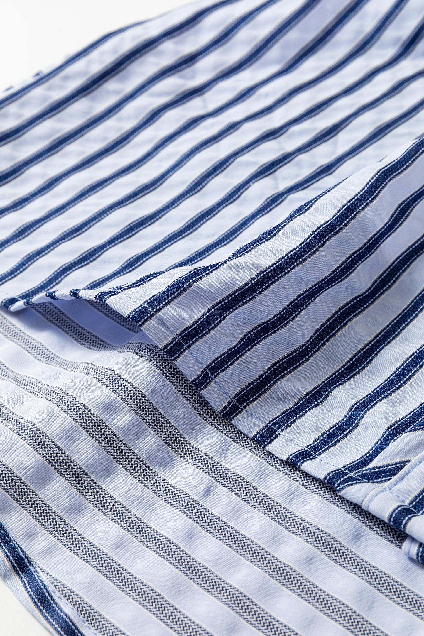 Blue Stripe Button Down Long Sleeve Loose Shirt-Tops/Blouses & Shirts-[Adult]-[Female]-2022 Online Blue Zone Planet