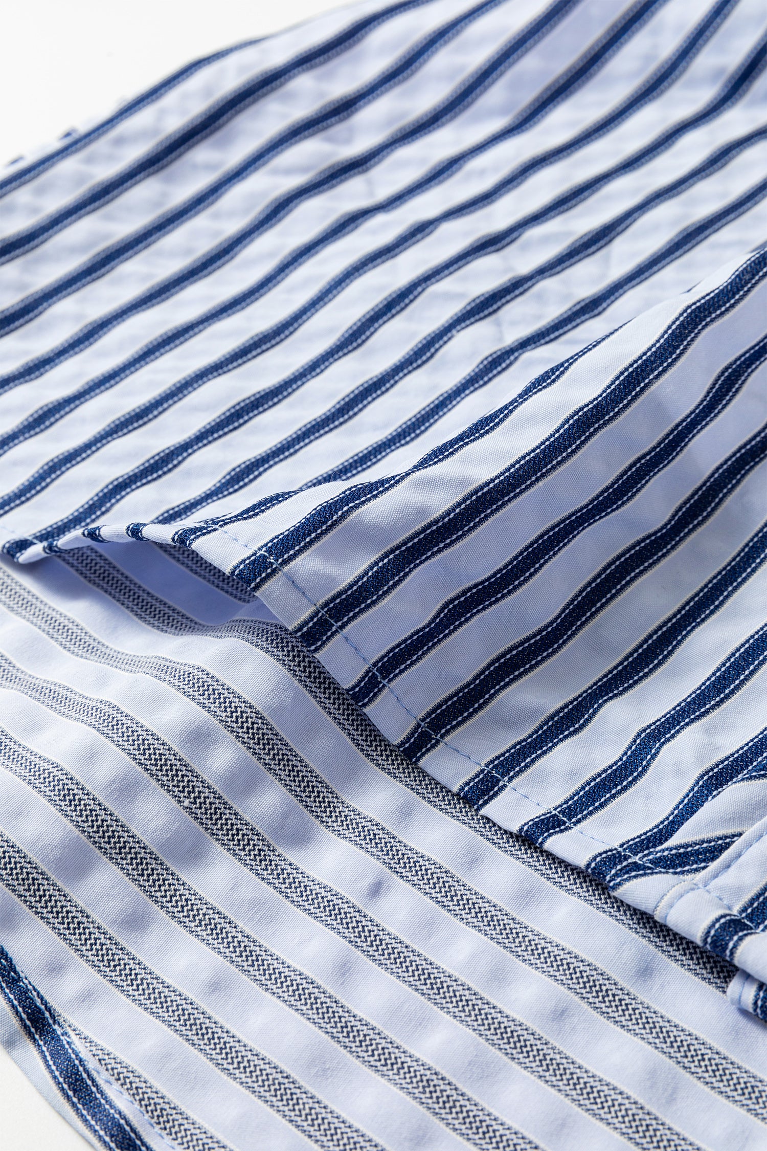 Blue Stripe Button Down Long Sleeve Loose Shirt-Tops/Blouses & Shirts-[Adult]-[Female]-2022 Online Blue Zone Planet