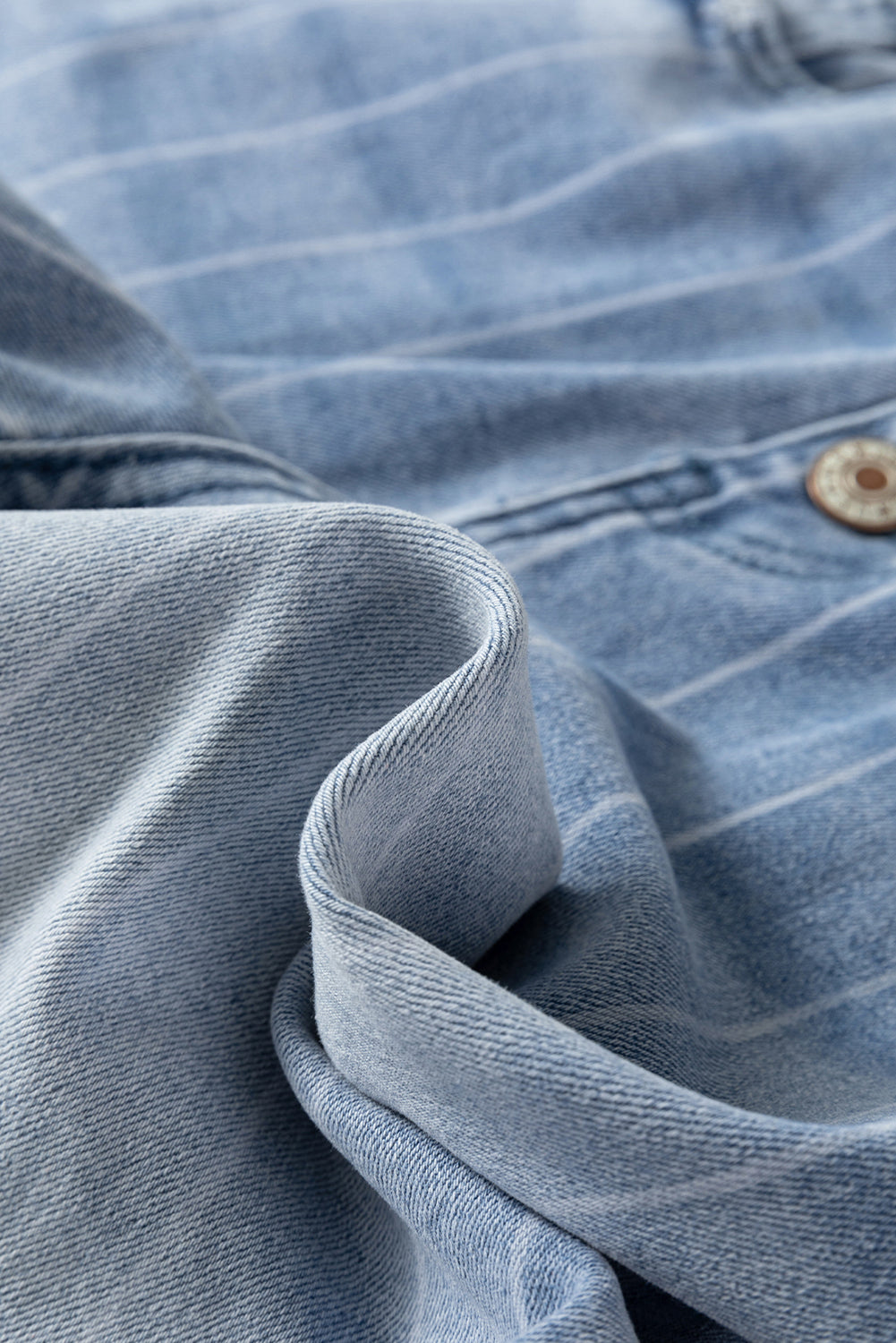 Beau Blue Multi Buttons Pinstripe Wide Leg Jeans-Bottoms/Jeans-[Adult]-[Female]-2022 Online Blue Zone Planet