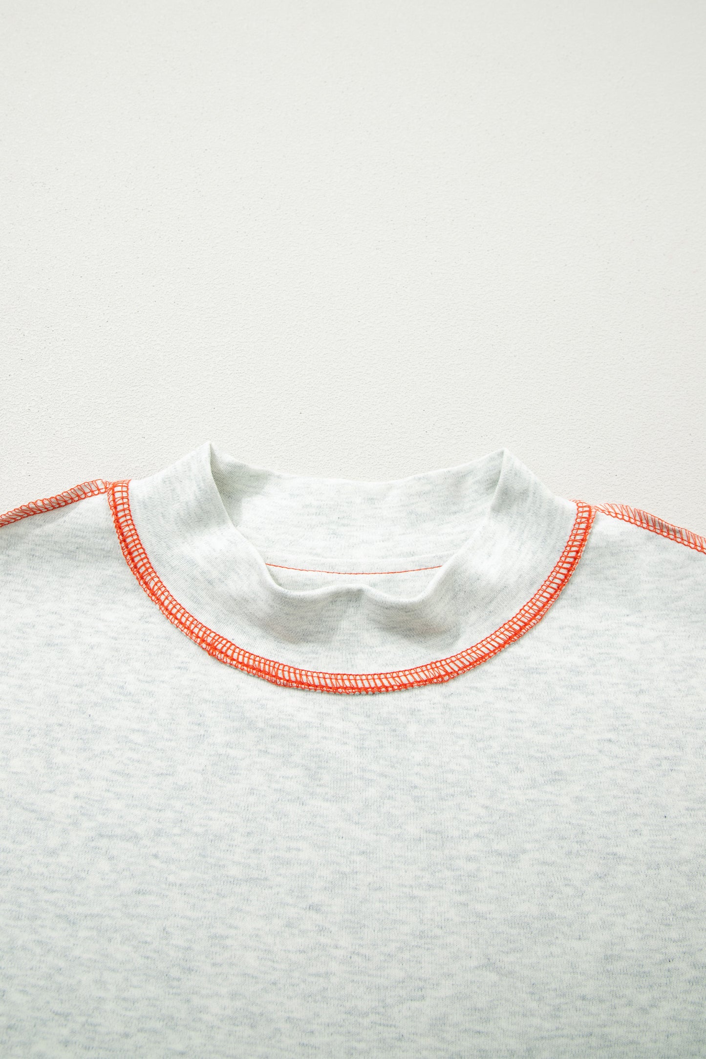 Light Grey Reversible Contrast-Stitched T-Shirt-Tops/Tops & Tees-[Adult]-[Female]-2022 Online Blue Zone Planet