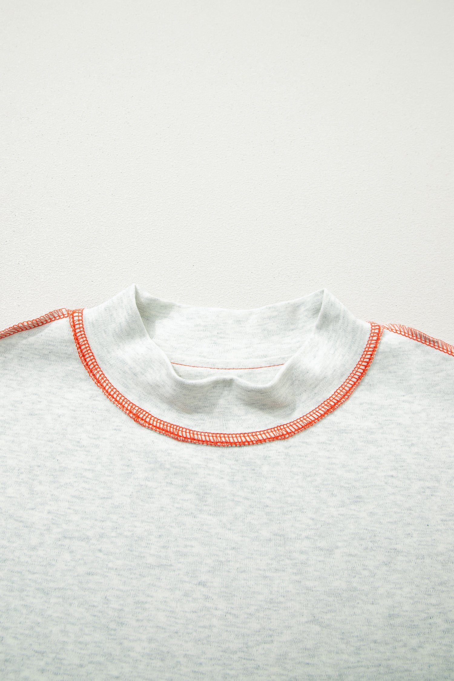 Light Grey Reversible Contrast-Stitched T-Shirt-Tops/Tops & Tees-[Adult]-[Female]-2022 Online Blue Zone Planet