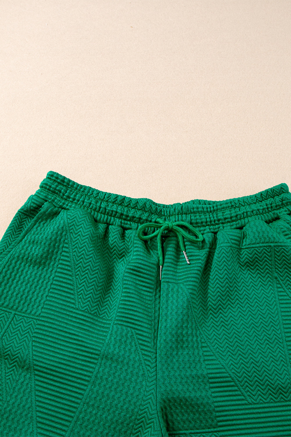 Skobeloff Textured Ruffle Split Top And Drawstring Shorts-Two Piece Sets/Short Sets-[Adult]-[Female]-2022 Online Blue Zone Planet
