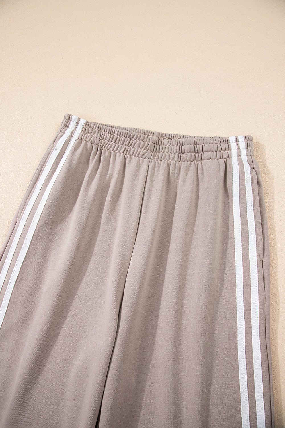 Gray Morn Varsity Striped Detail Crewneck Pullover Elastic Sweatpants 2pcs Outfit-Two Piece Sets/Pant Sets-[Adult]-[Female]-2022 Online Blue Zone Planet