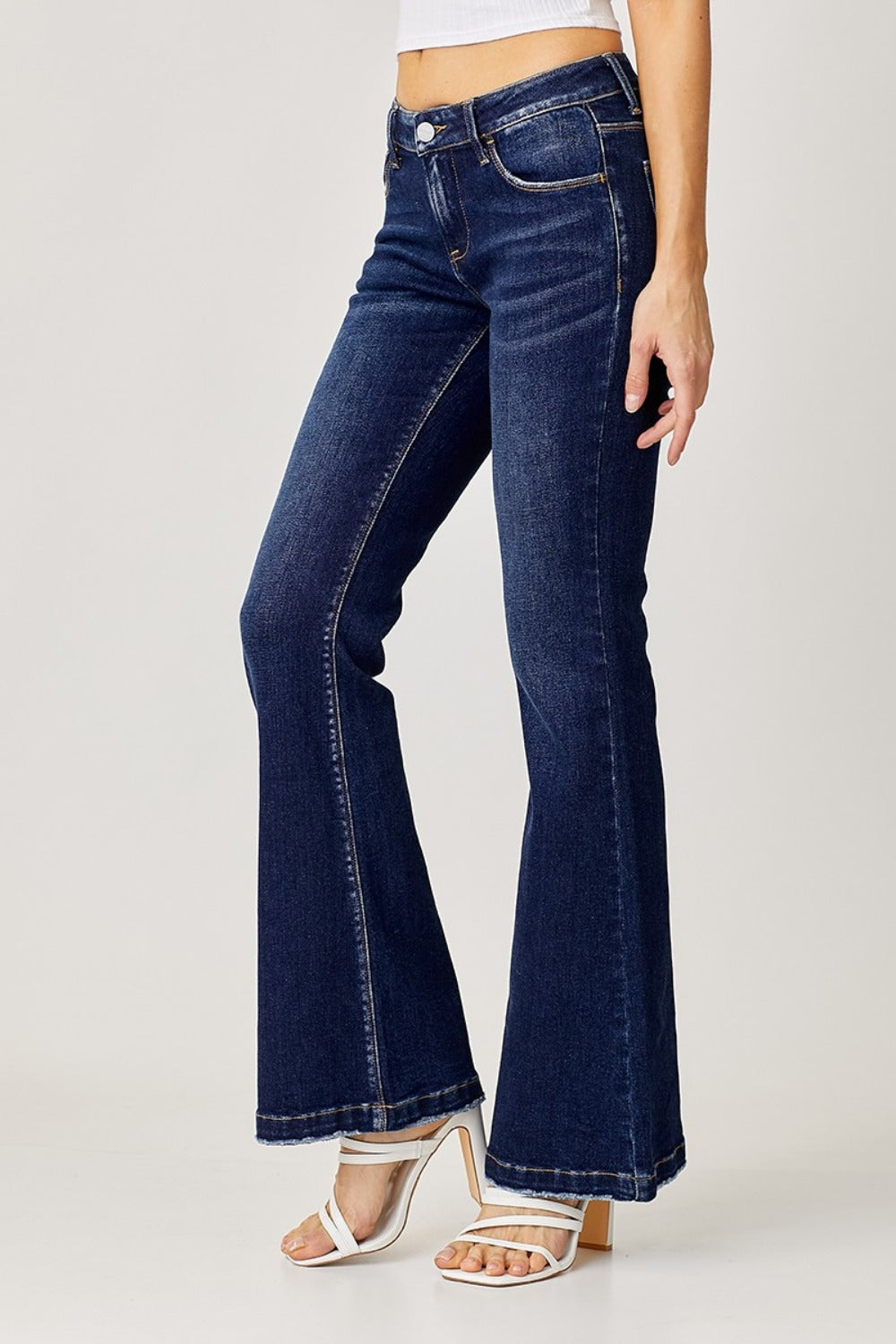 RISEN Full Size Low Rise Flare Jeans-[Adult]-[Female]-2022 Online Blue Zone Planet