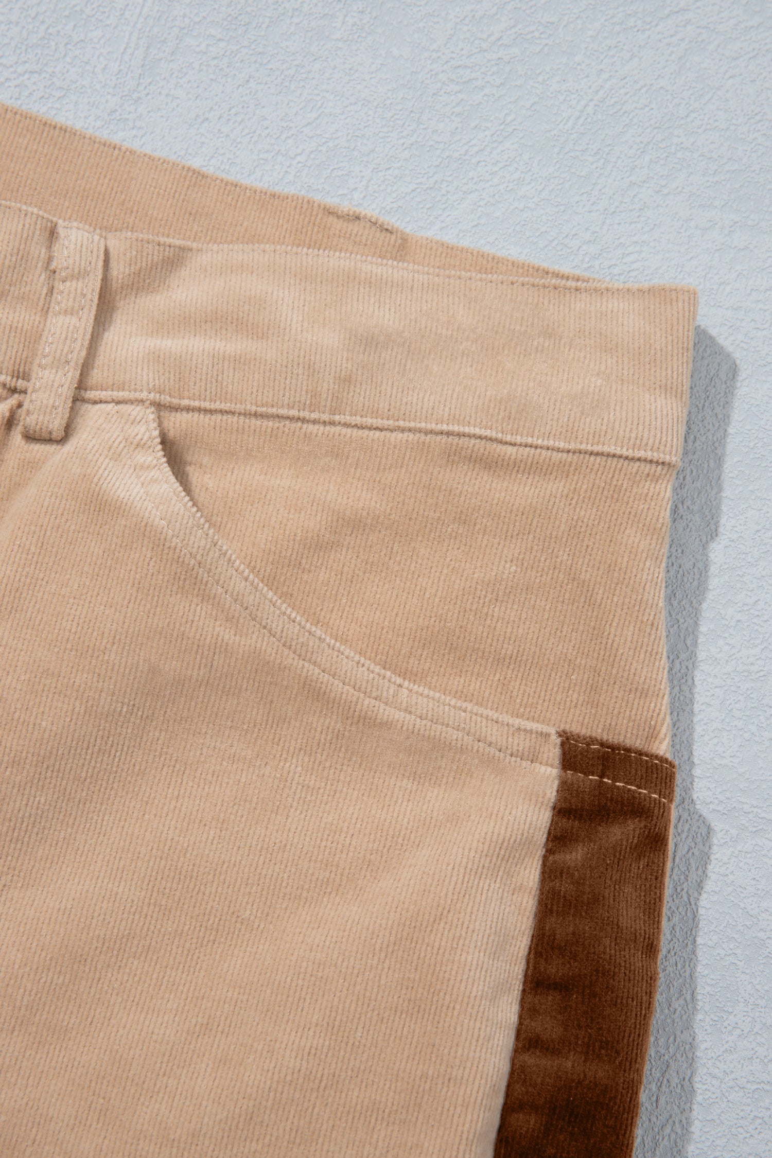 Smoke Gray Corduroy Side Panel Colorblock Straight Leg Pants-Bottoms/Pants & Culotte-[Adult]-[Female]-2022 Online Blue Zone Planet