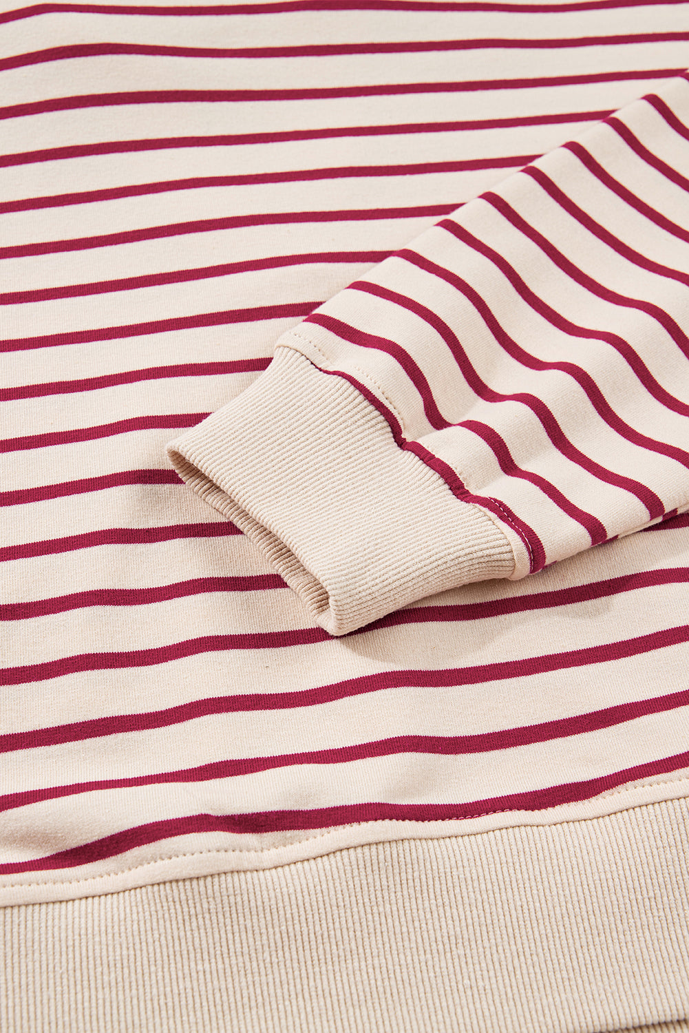 Red Stripe Cropped Collared Drop Shoulder Pullover And Bubble Mini Skirt Set-Two Piece Sets/Two Piece Dresses-[Adult]-[Female]-2022 Online Blue Zone Planet