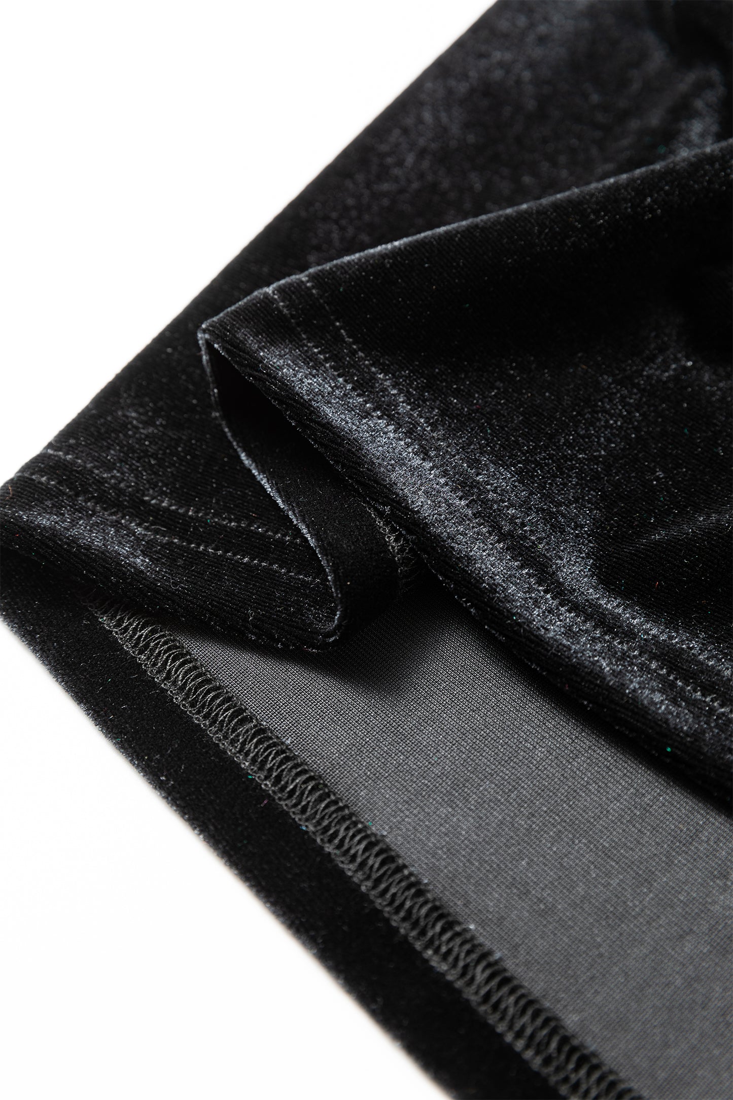 Black Frilled Collared Smocked Cuffs Puff Sleeve Velvet Blouse-Tops/Blouses & Shirts-[Adult]-[Female]-2022 Online Blue Zone Planet
