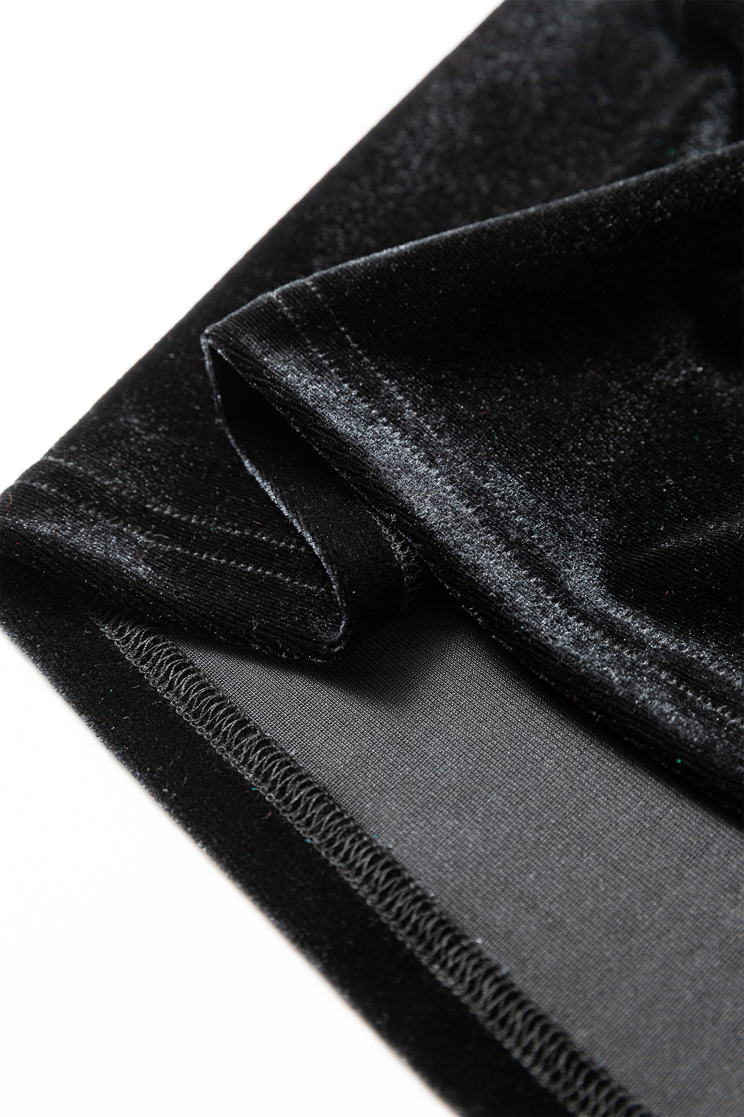 Black Frilled Collared Smocked Cuffs Puff Sleeve Velvet Blouse-Tops/Blouses & Shirts-[Adult]-[Female]-2022 Online Blue Zone Planet