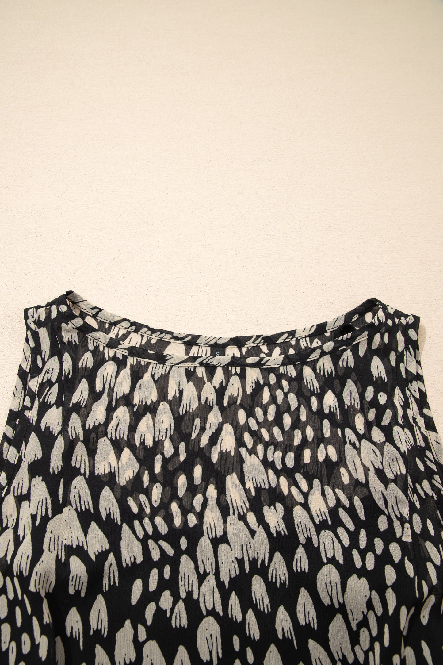 Black Printed Sleeveless Maxi Dress-TOPS / DRESSES-[Adult]-[Female]-2022 Online Blue Zone Planet