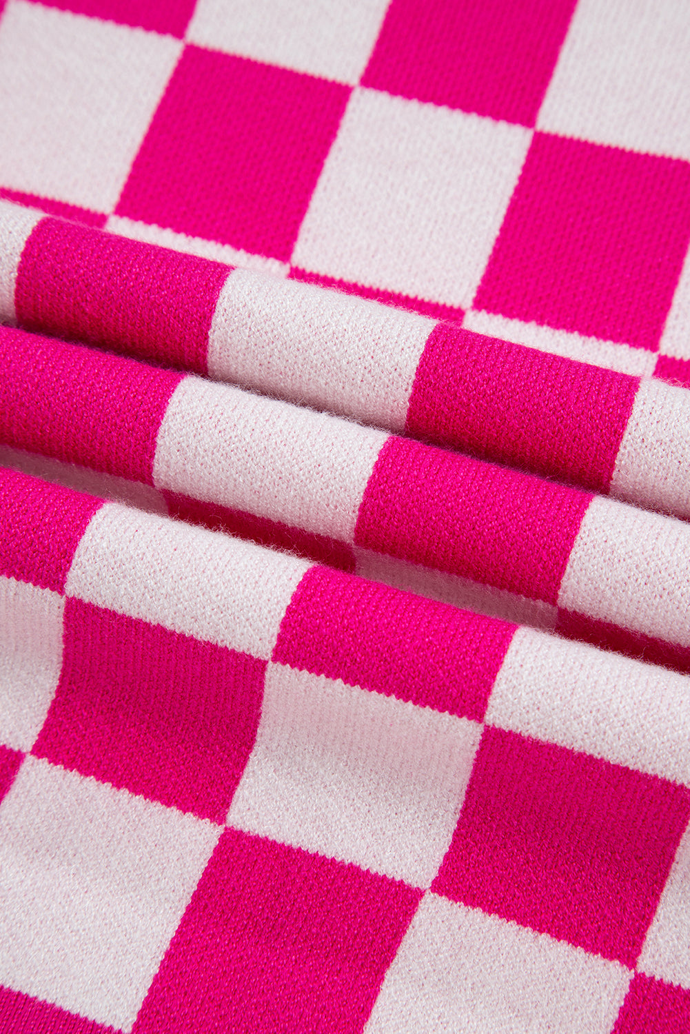 Rose Check Pattern Cap Sleeve Knitted Sweater-TOPS / DRESSES-[Adult]-[Female]-2022 Online Blue Zone Planet
