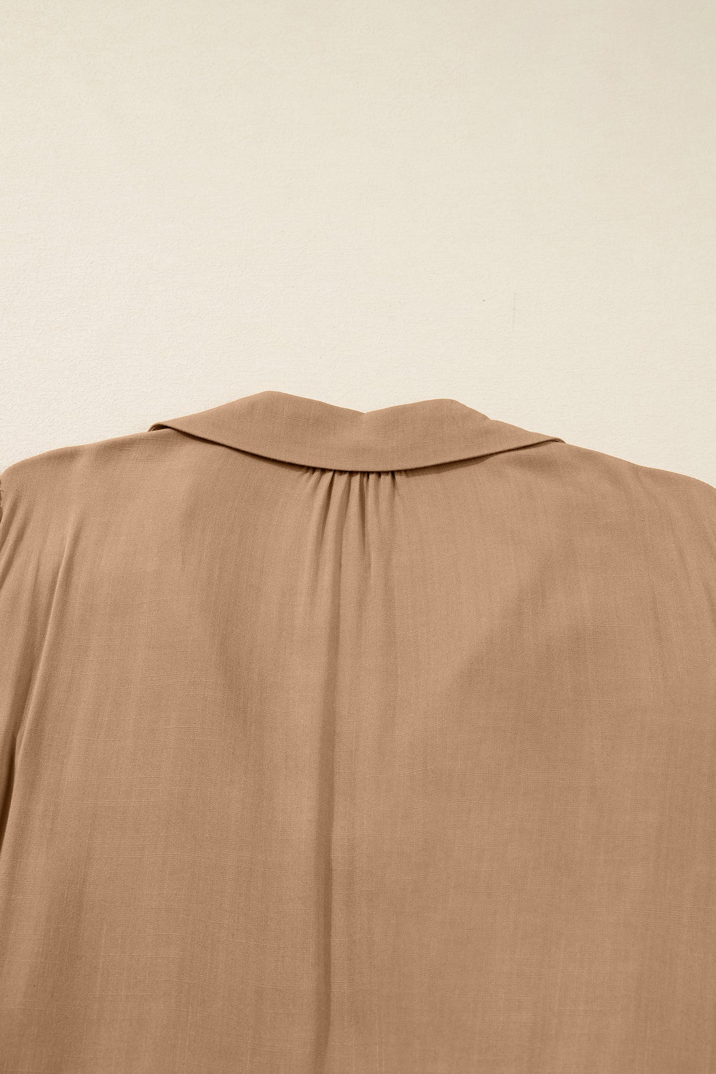 Chestnut Smocked V Neckline Leopard Piping Accent Bracelet Plus Size Long Dress-TOPS / DRESSES-[Adult]-[Female]-2022 Online Blue Zone Planet