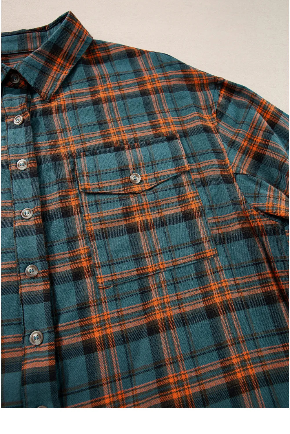 Plaid Collared Neck Long Sleeve Shirt-TOPS / DRESSES-[Adult]-[Female]-2022 Online Blue Zone Planet