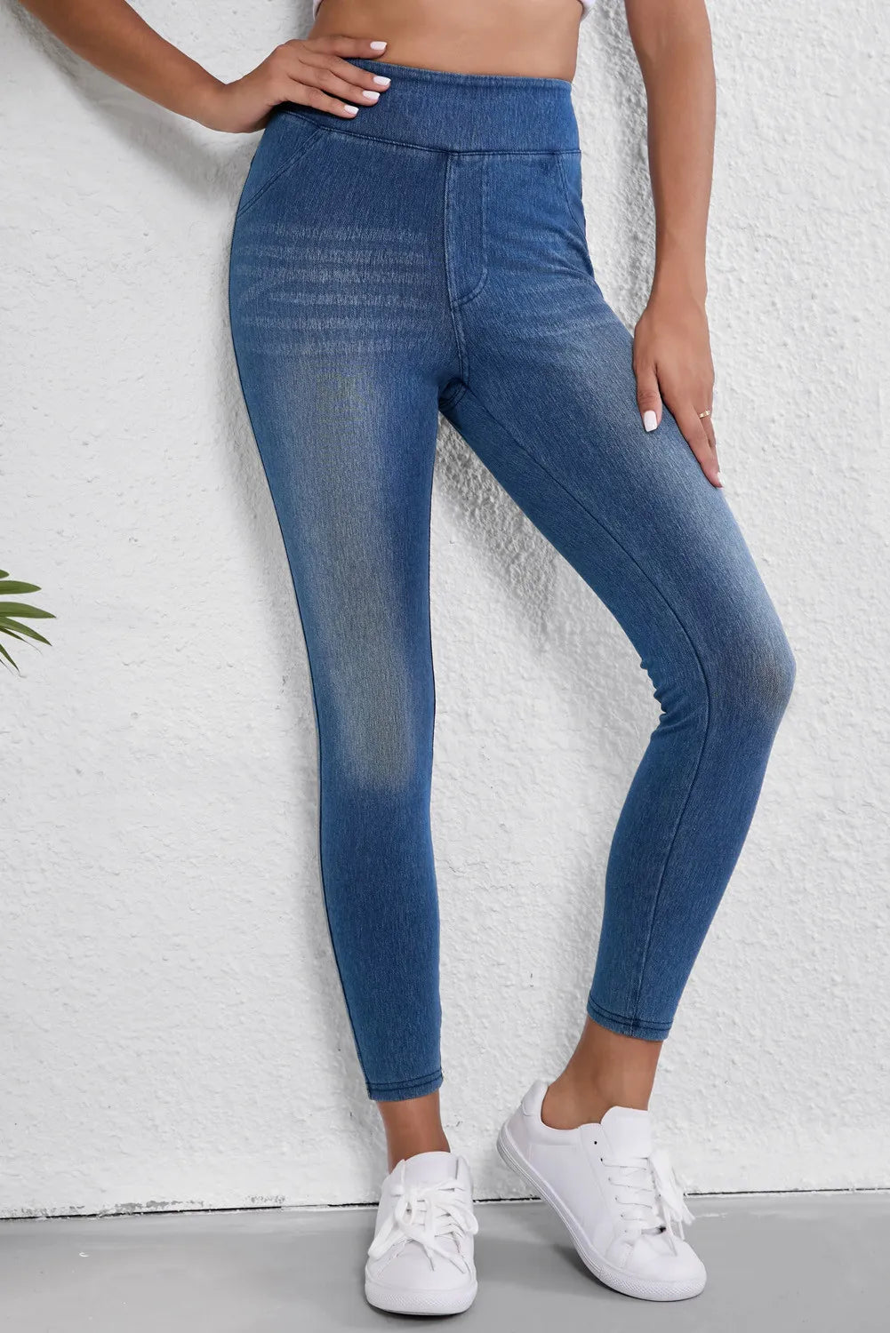 High Waist Skinny Jeans-BOTTOMS SIZES SMALL MEDIUM LARGE-[Adult]-[Female]-2022 Online Blue Zone Planet