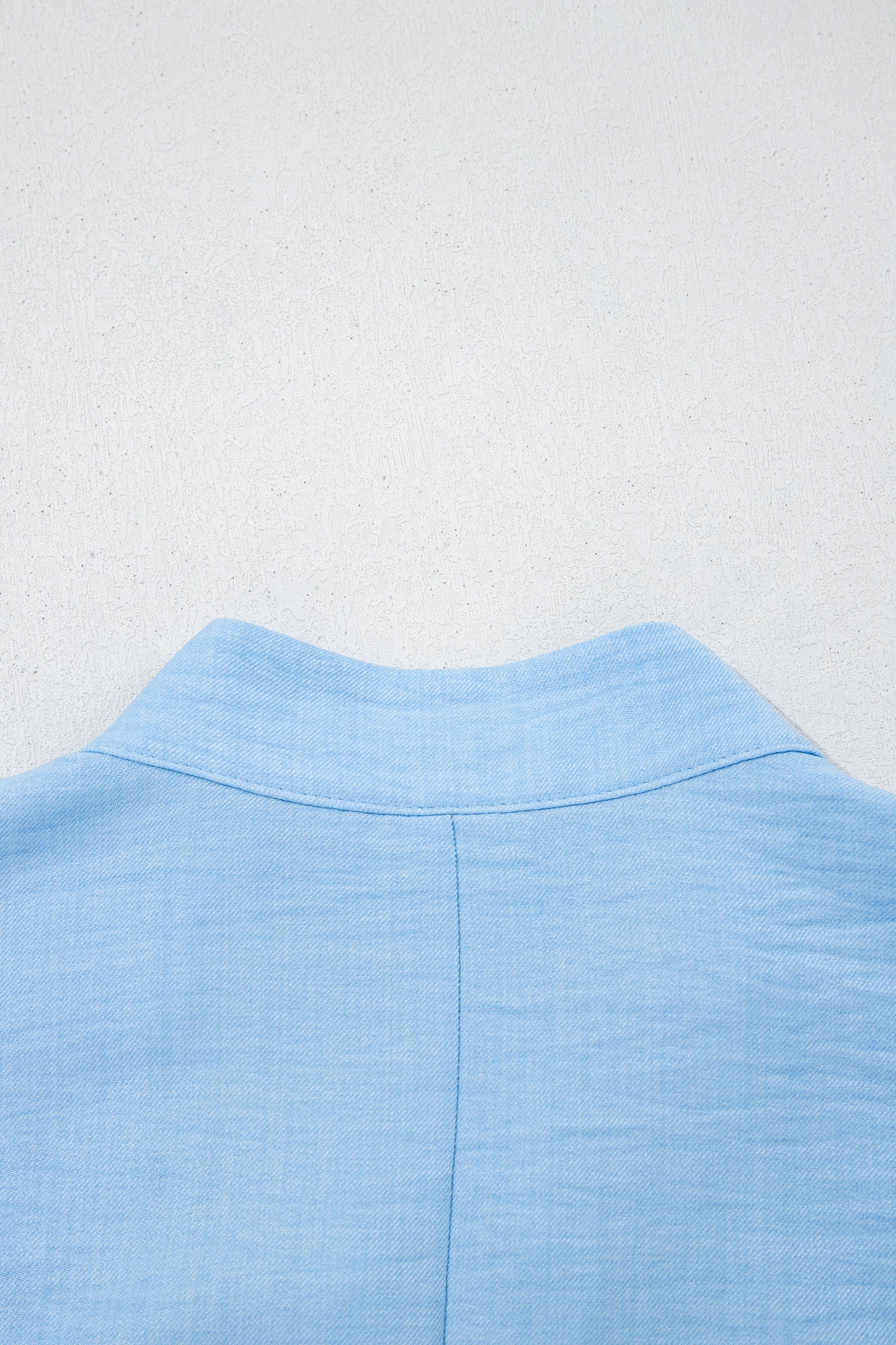 Beau Blue Crochet Lace Accent Pullover Rolled Short Sleeve Blouse-Tops/Blouses & Shirts-[Adult]-[Female]-2022 Online Blue Zone Planet