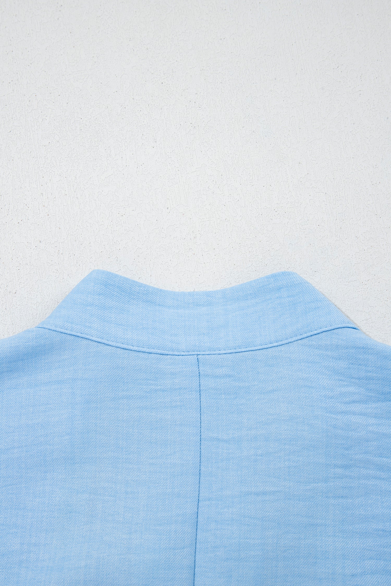 Beau Blue Crochet Lace Accent Pullover Rolled Short Sleeve Blouse-Tops/Blouses & Shirts-[Adult]-[Female]-2022 Online Blue Zone Planet