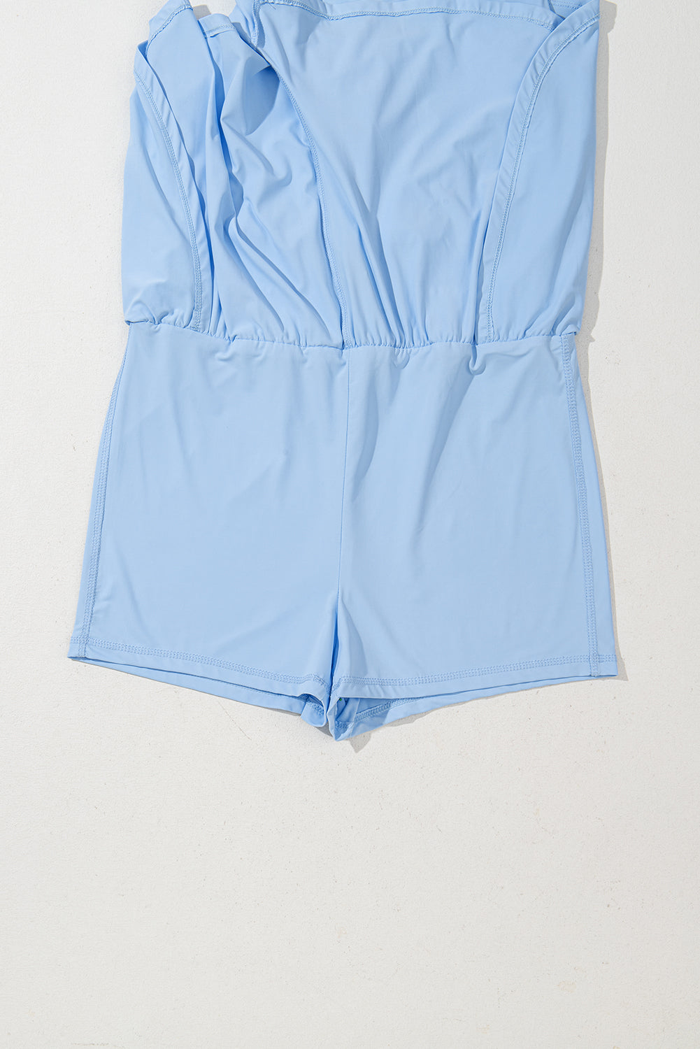Myosotis Plain Sleeveless Loop Drawstring Cinched Waist Romper-Bottoms/Jumpsuits & Rompers-[Adult]-[Female]-2022 Online Blue Zone Planet