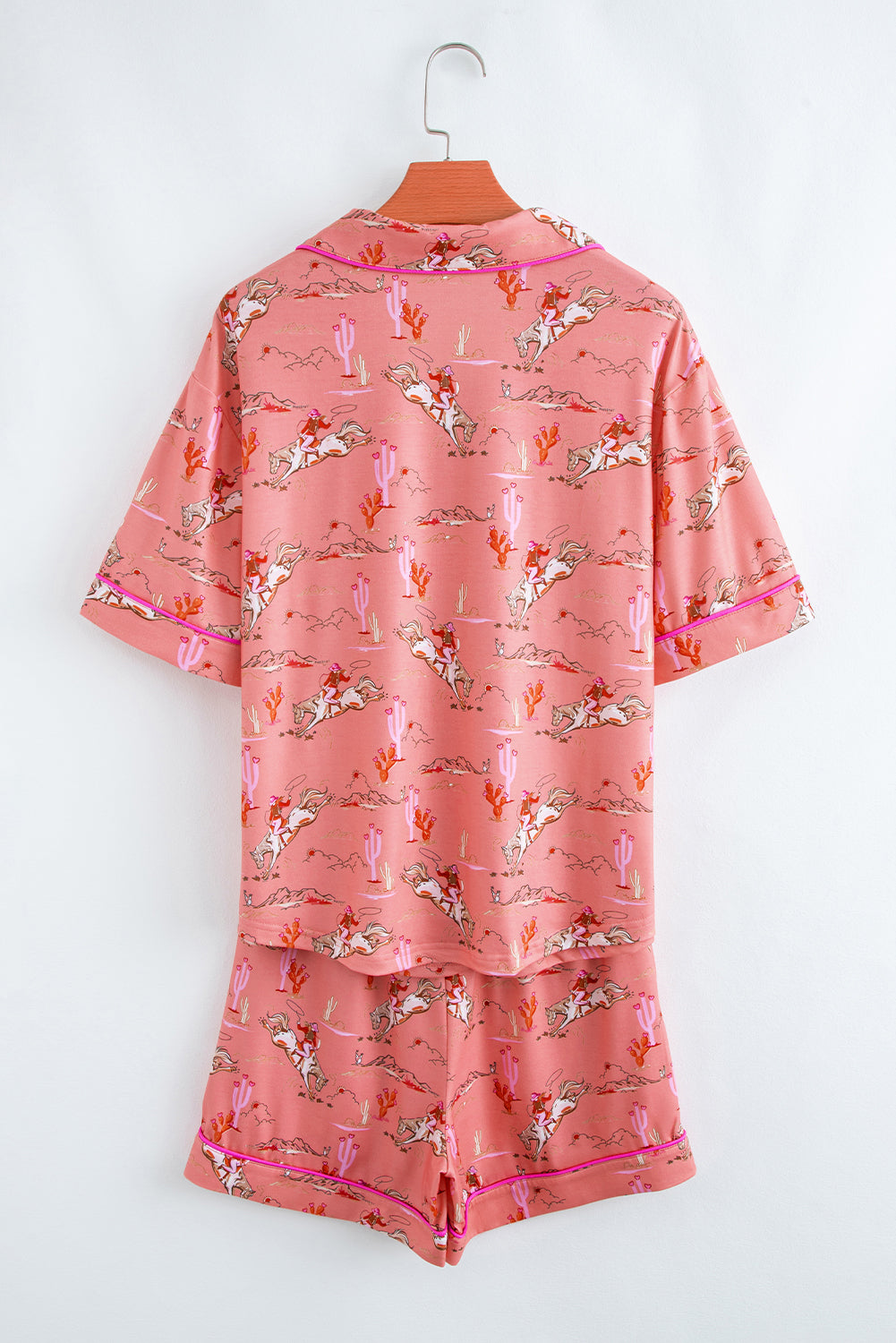 Blossom Cowgirl Country Print Pajamas Set-Loungewear & Sleepwear/Sleepwear-[Adult]-[Female]-2022 Online Blue Zone Planet