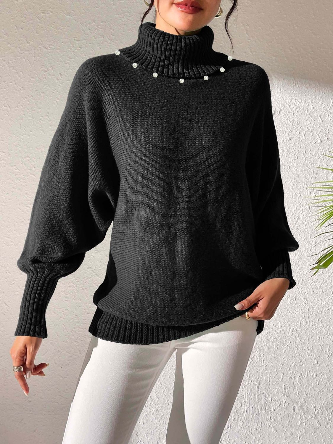 Turtleneck Long Sleeve Sweater-TOPS / DRESSES-[Adult]-[Female]-2022 Online Blue Zone Planet