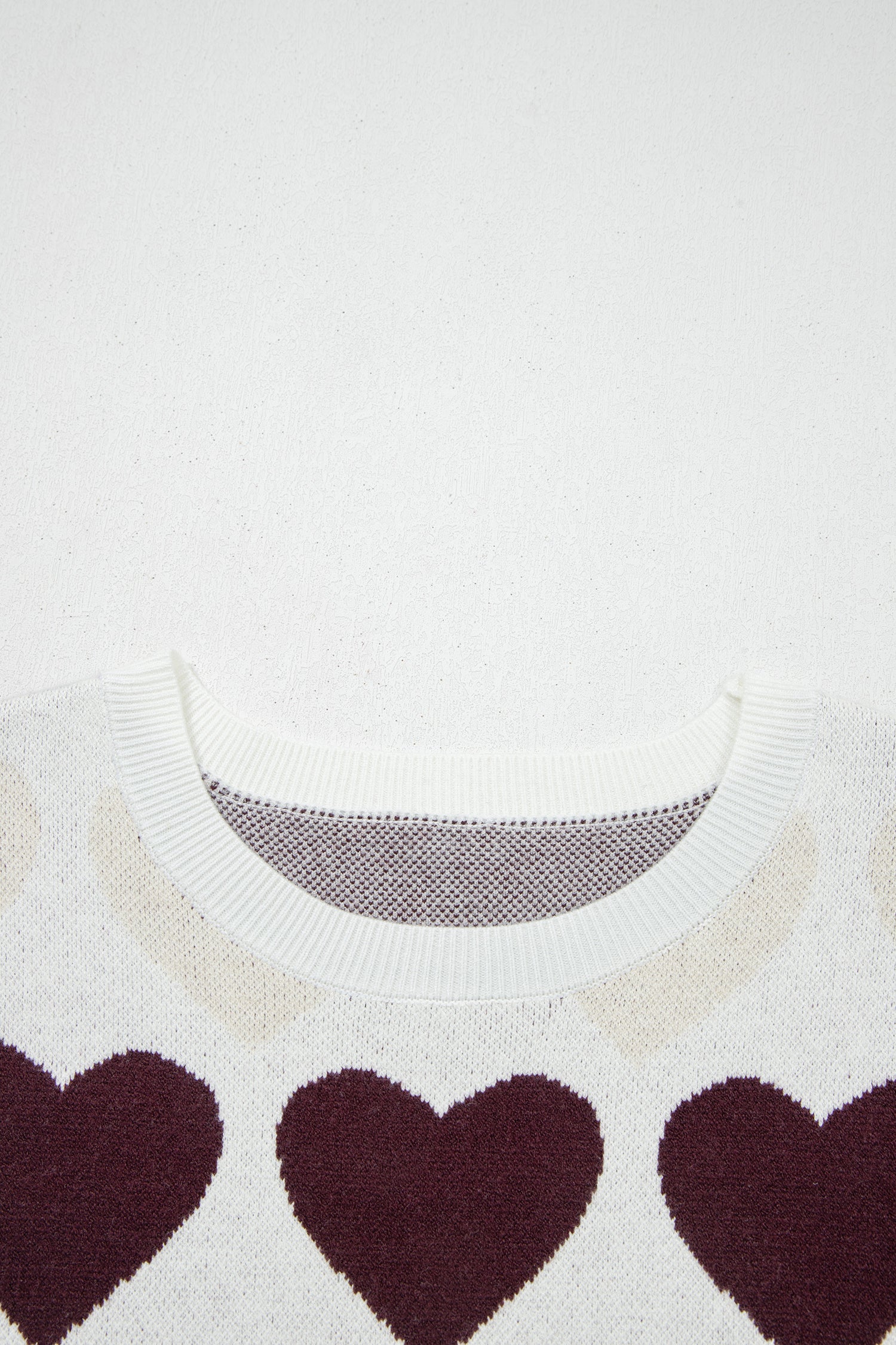 White Valentine Heart Short Sleeve Sweater-TOPS / DRESSES-[Adult]-[Female]-2022 Online Blue Zone Planet